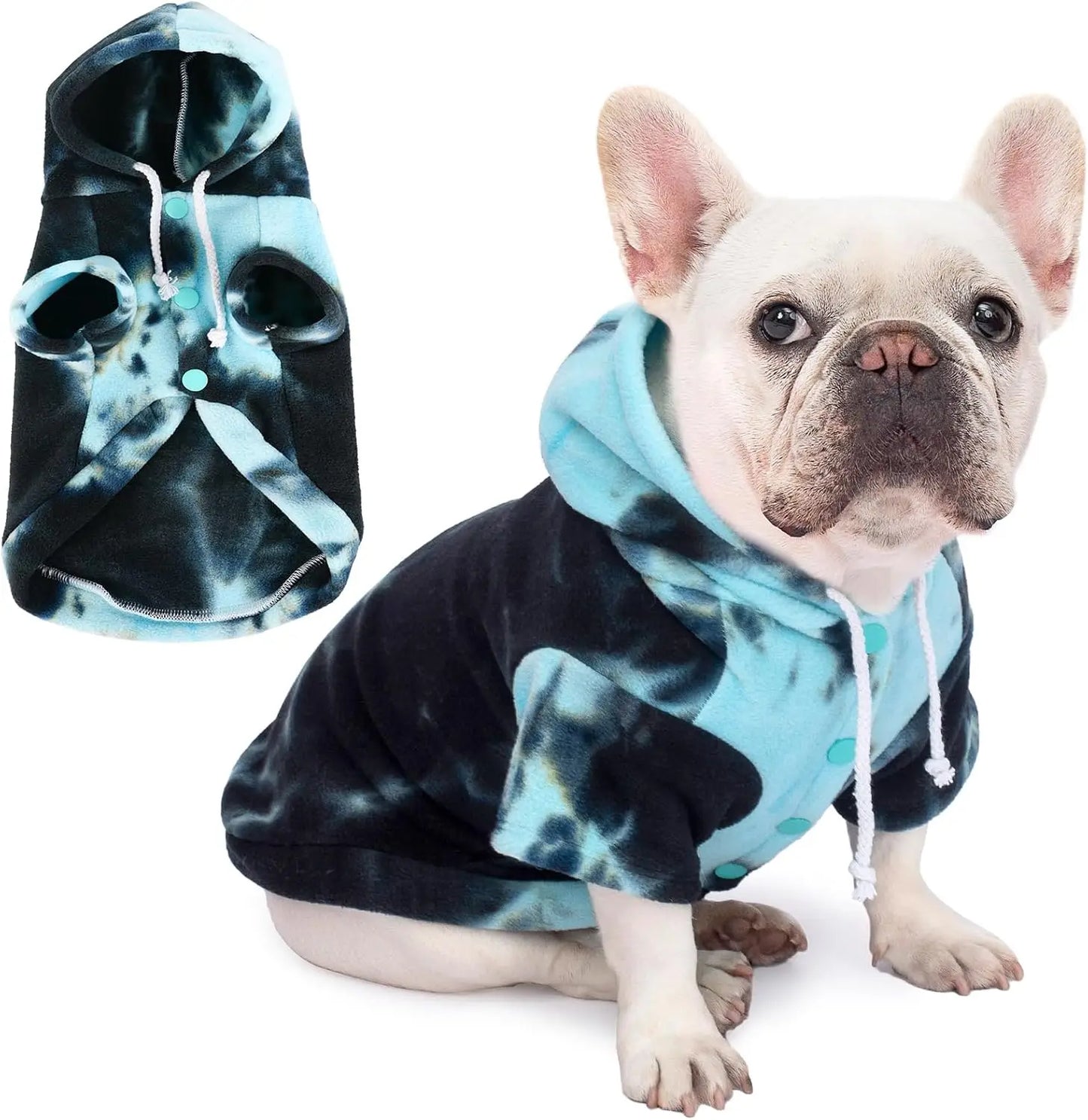 Tie Dye Dog Hoodie Sweatshirt Ultrasoft Warm Breathable Garment