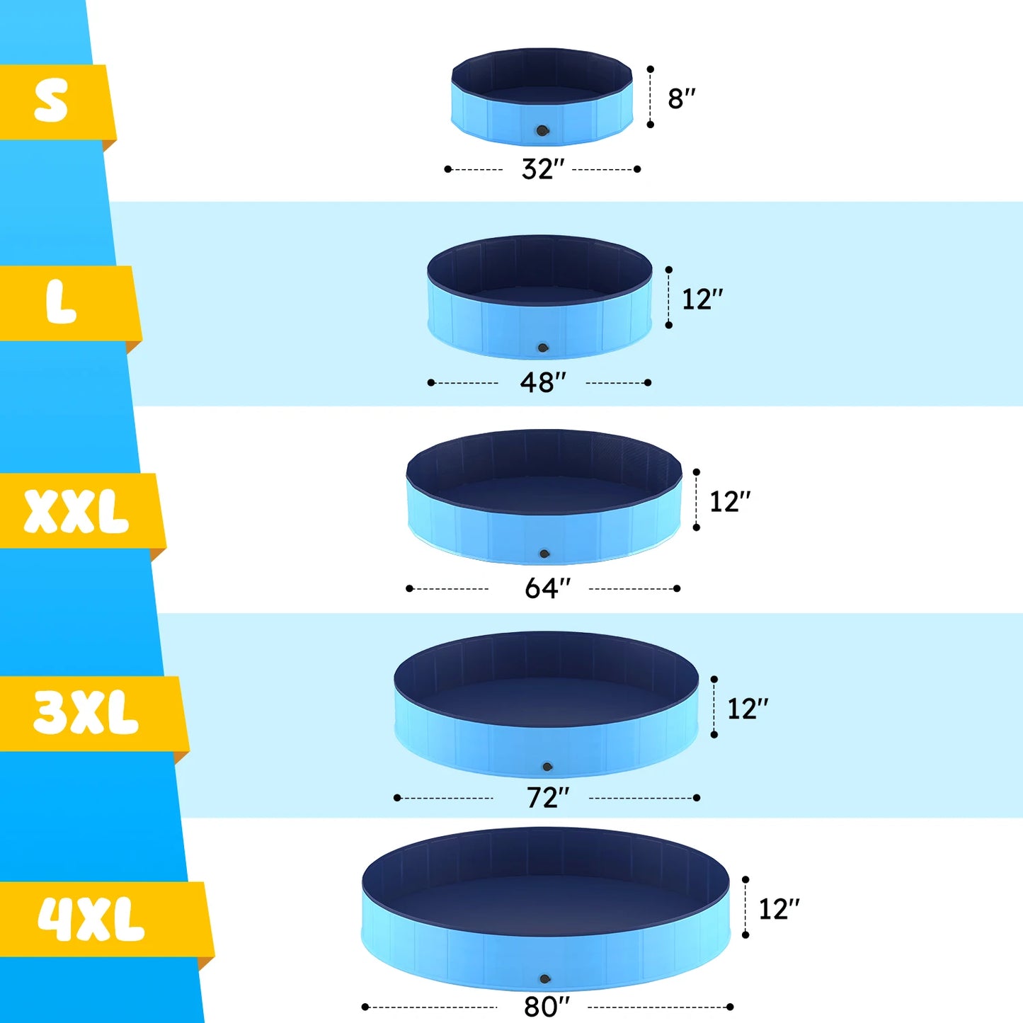 Portable Foldable Dog Pool Anti-Slip Pet Bath Tub For Pets