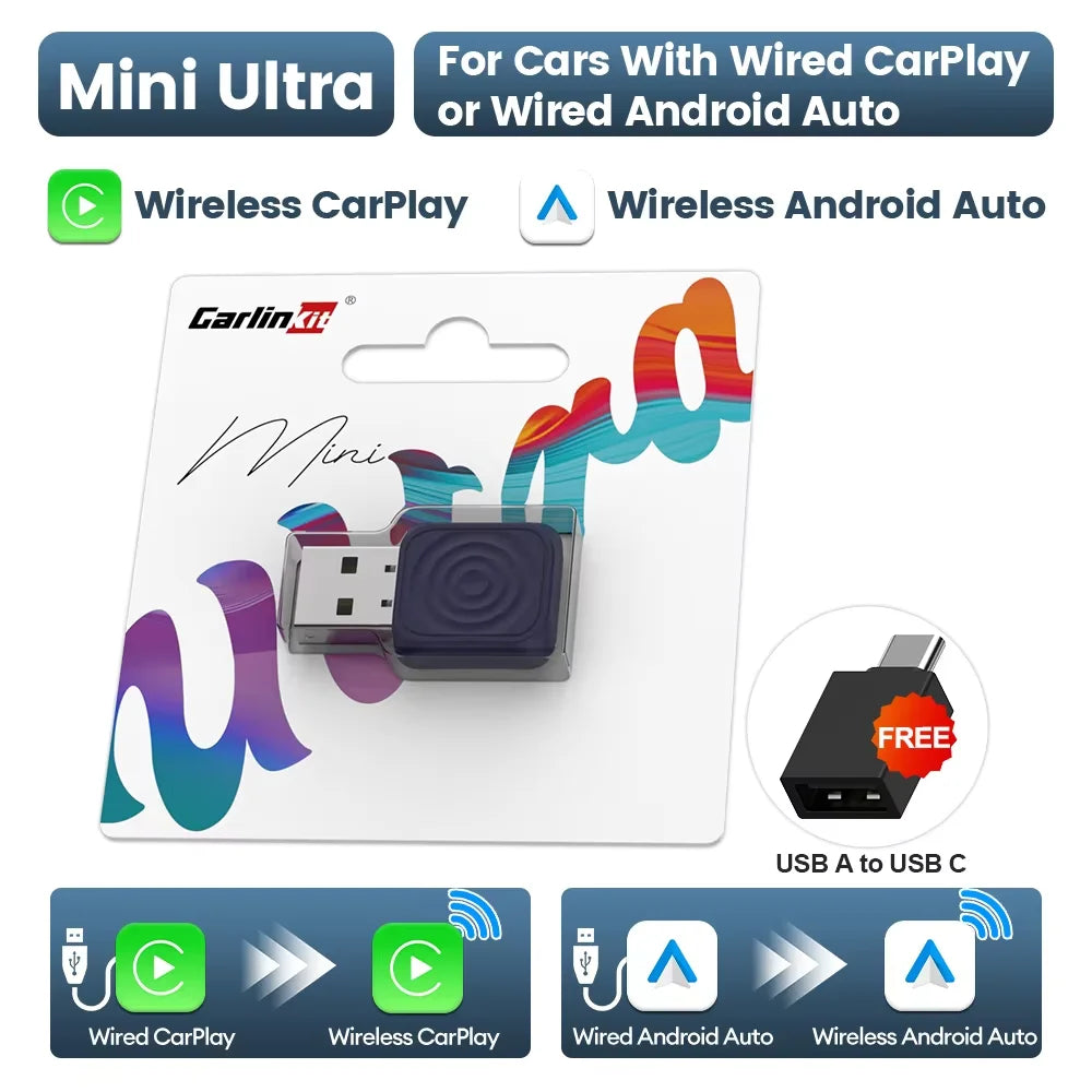 Carlinkit CarPlay Android Auto Wireless USB Dongle 5.0