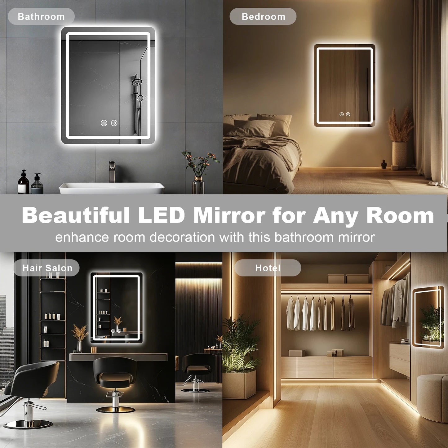 MYGIIVOVO LED Backlit Fogless Vanity Mirror With Demister