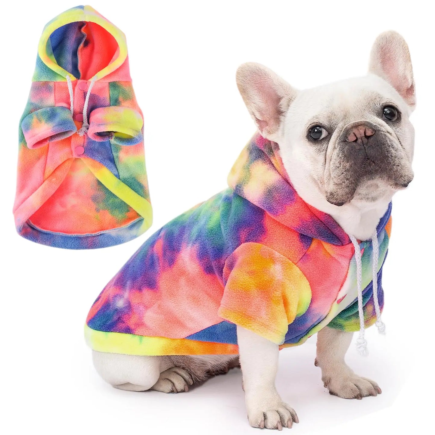 Tie Dye Dog Hoodie Sweatshirt Ultrasoft Warm Breathable Garment