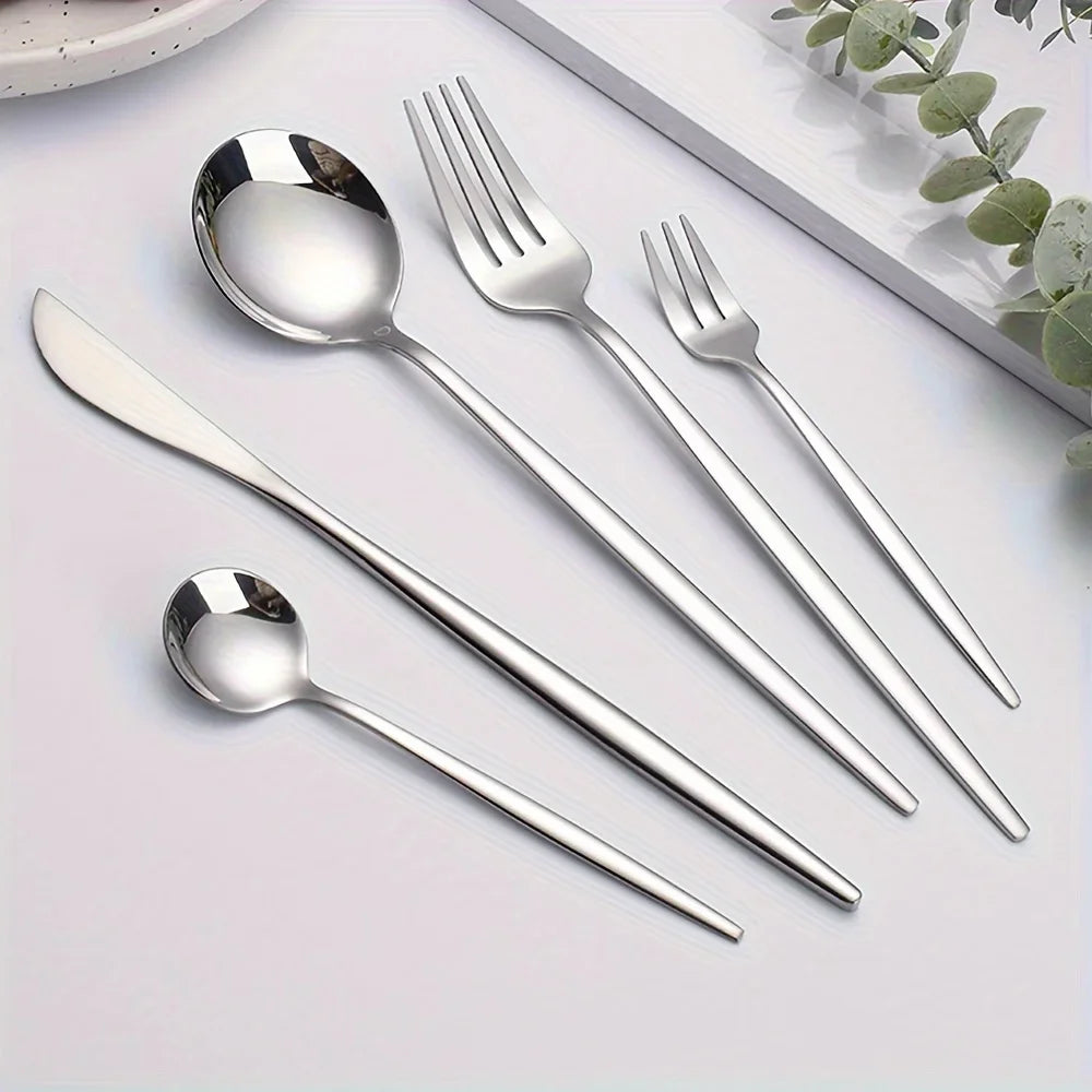 Dinnerware Luxe Golden 60pc Stainless Steel Cutlery Set Dishwasher Safe
