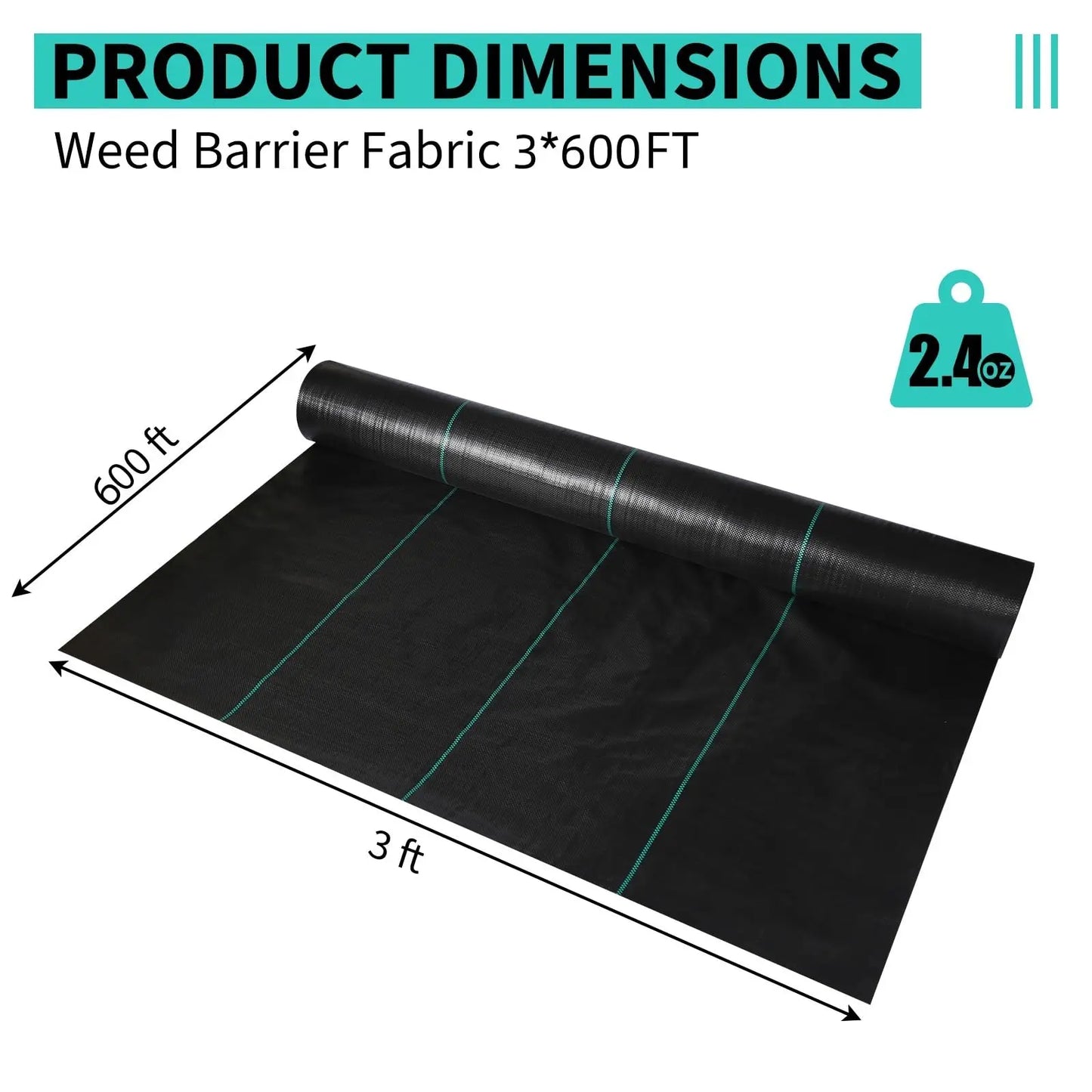 HiMISS Weed Barrier Landscape Fabric Heavy Duty Woven Geotextile