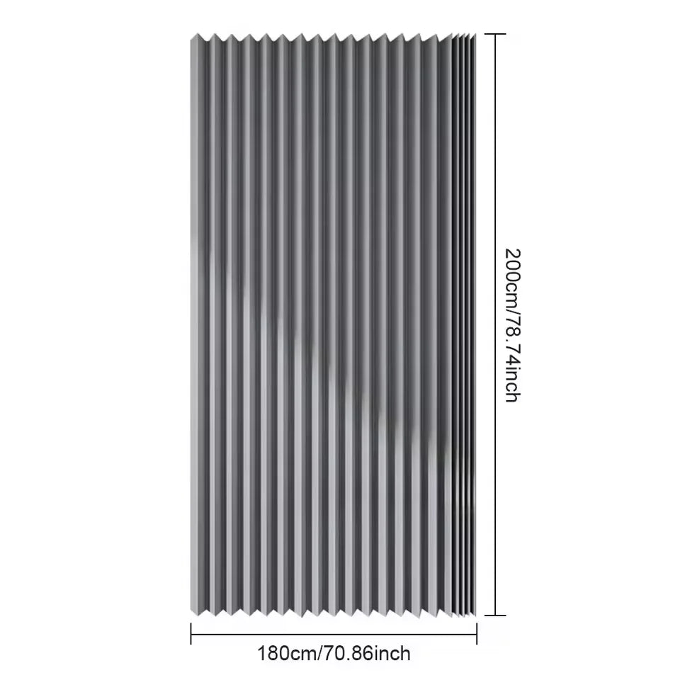 Foldable Magnetic Shower Curtain With 14 Hooks Polyester Privacy