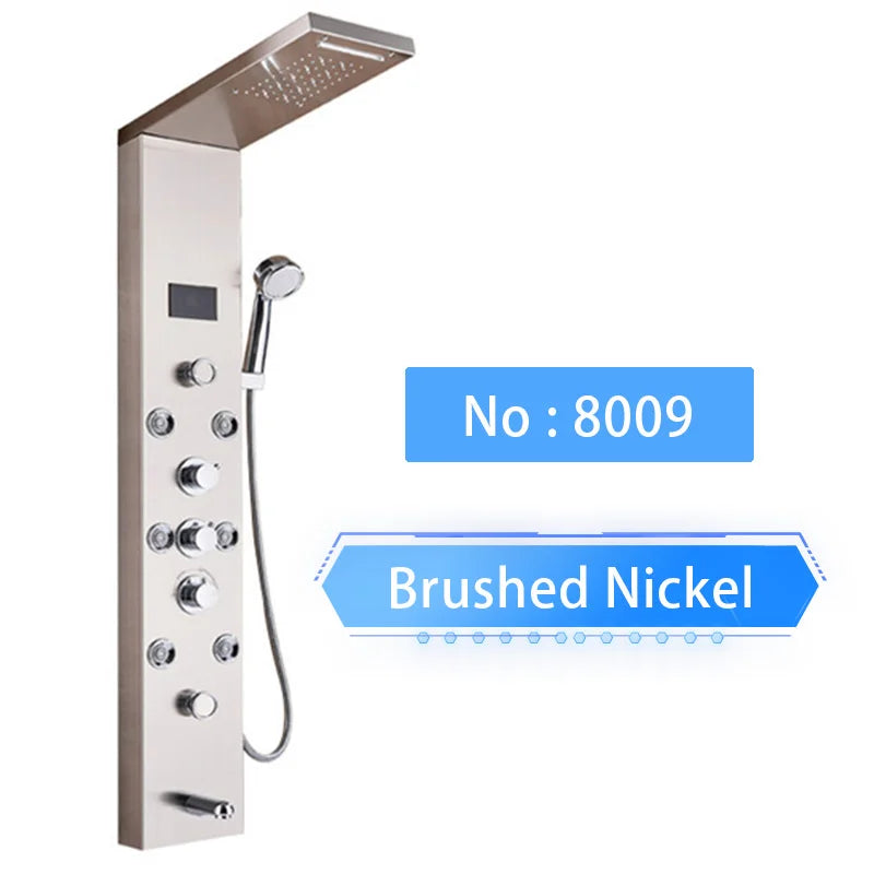 Shinesia Luxury LED Shower Panel With Massage Jets Rain
