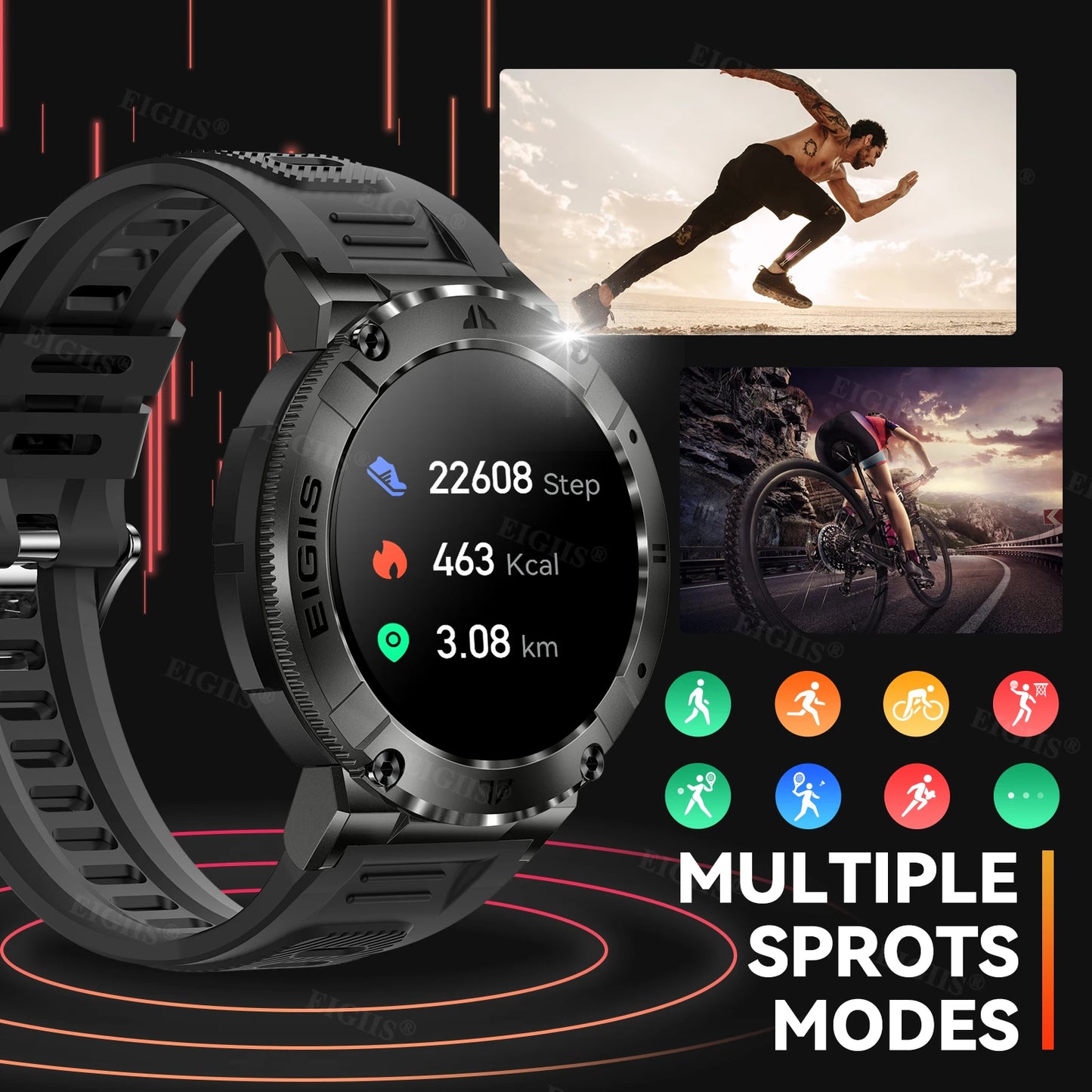 LaNikar Smart Watch TFT Display Bluetooth Blood Pressure Health Monitor