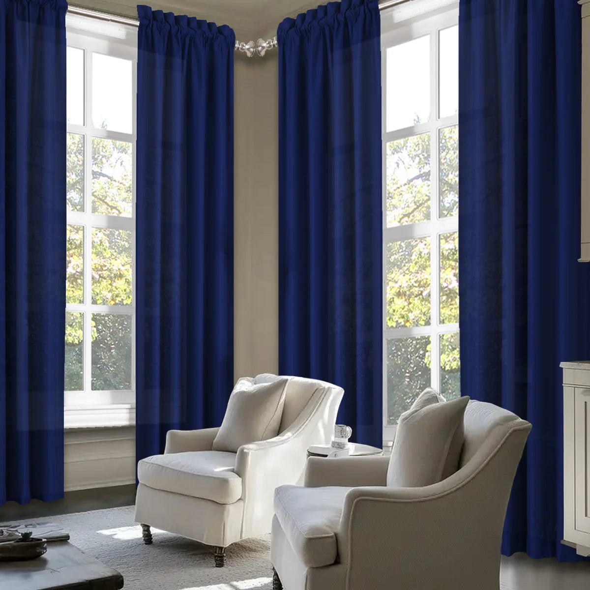 SABALANICA Light Filtering Curtains 4 Piece Rod Pocket Set