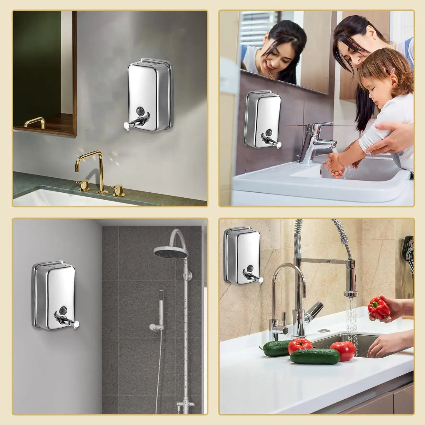 Stainless Steel Wall Mount Soap Dispenser For Hotels And Restaurants