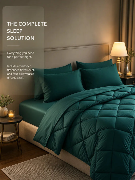 EasYum 7Piece Bedding Set Comforter Sheets Pillowcases