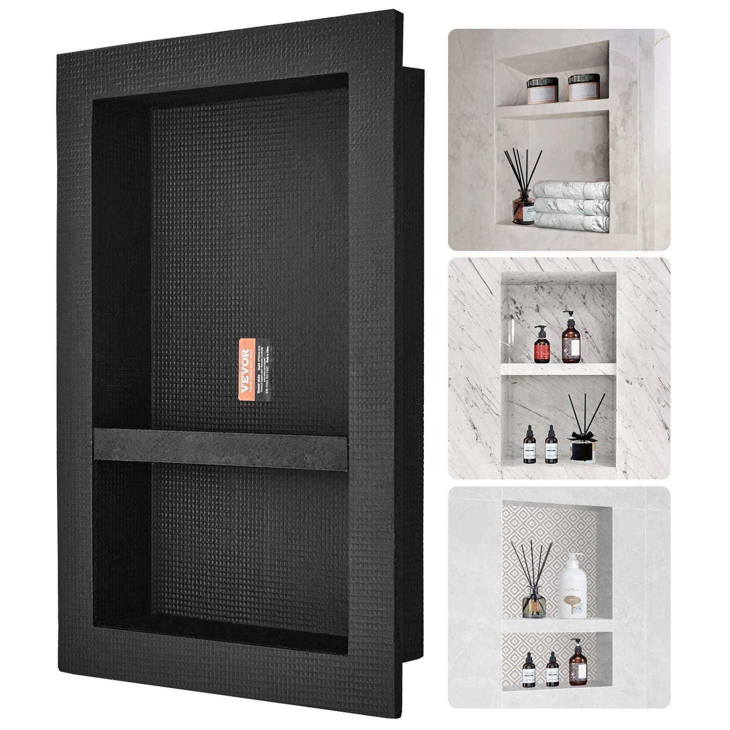 Shower Niche Organizer Dual Tier Recessed Shelf For Shower