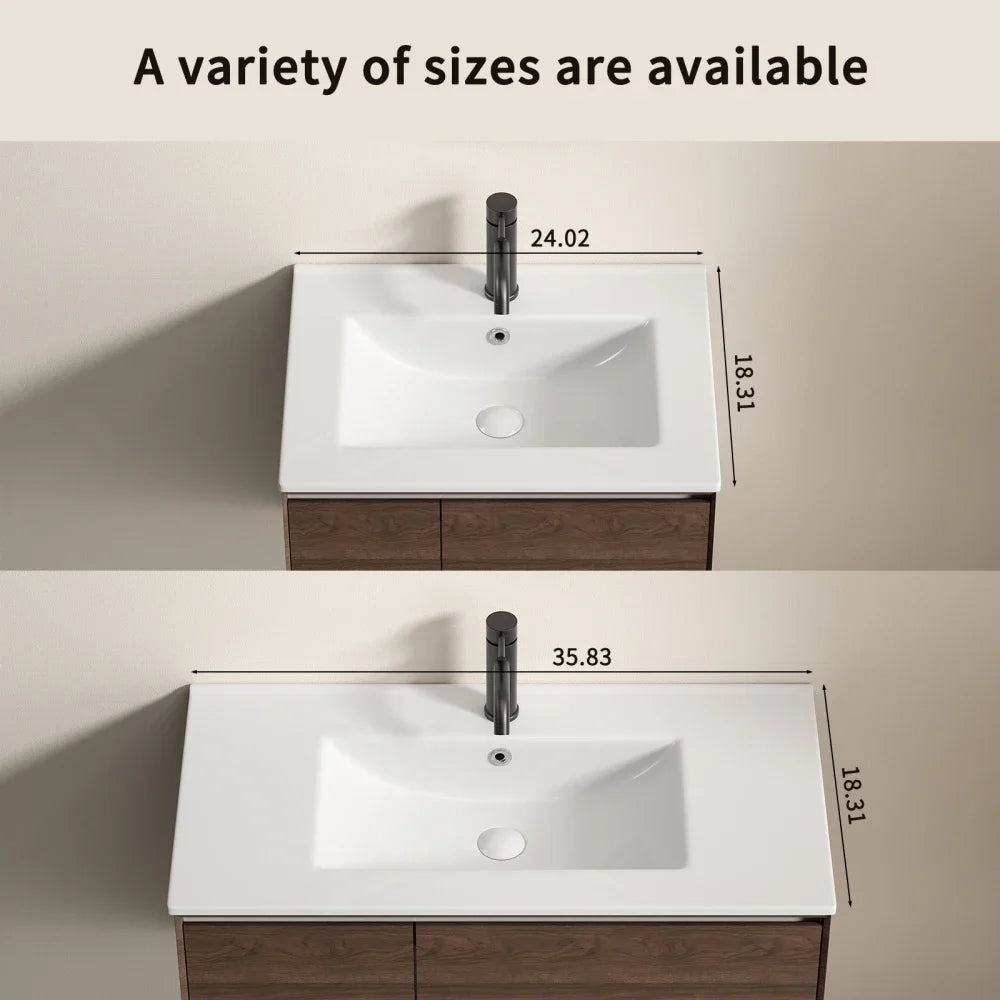 QIZHIKUAJING Ceramic Vessel Sink No Overflow For Bathroom Vanity