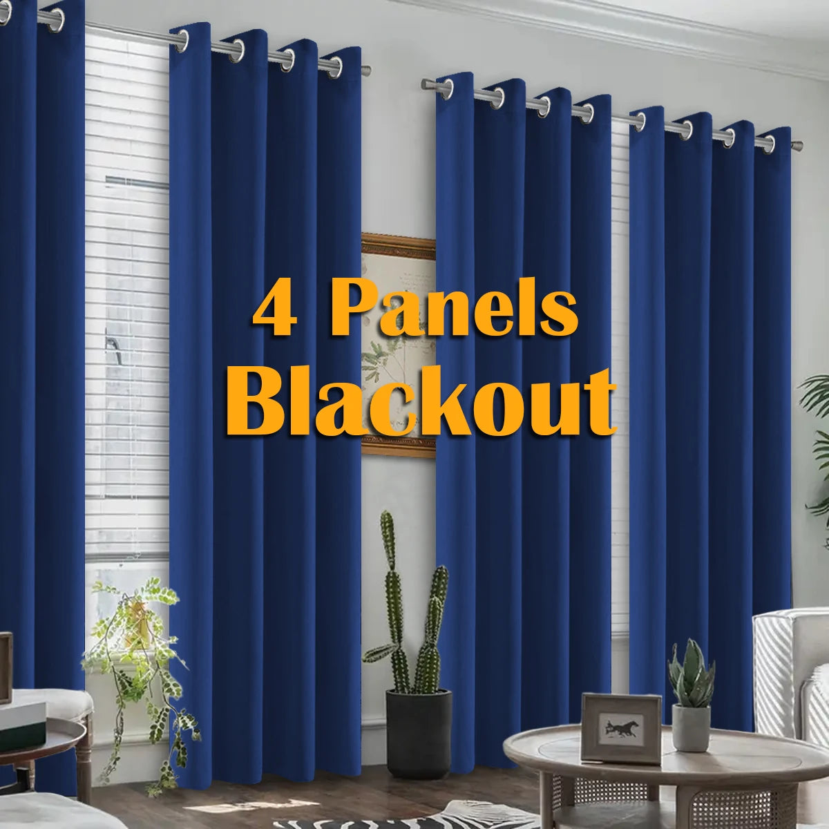 4 Piece Blackout Curtains With Heat Insulation And Noise Reduction