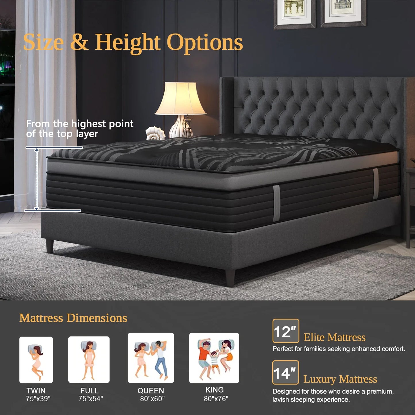 Sweetlove Gel Memory Foam Hybrid Mattress With Pocket Spring Medium Firm