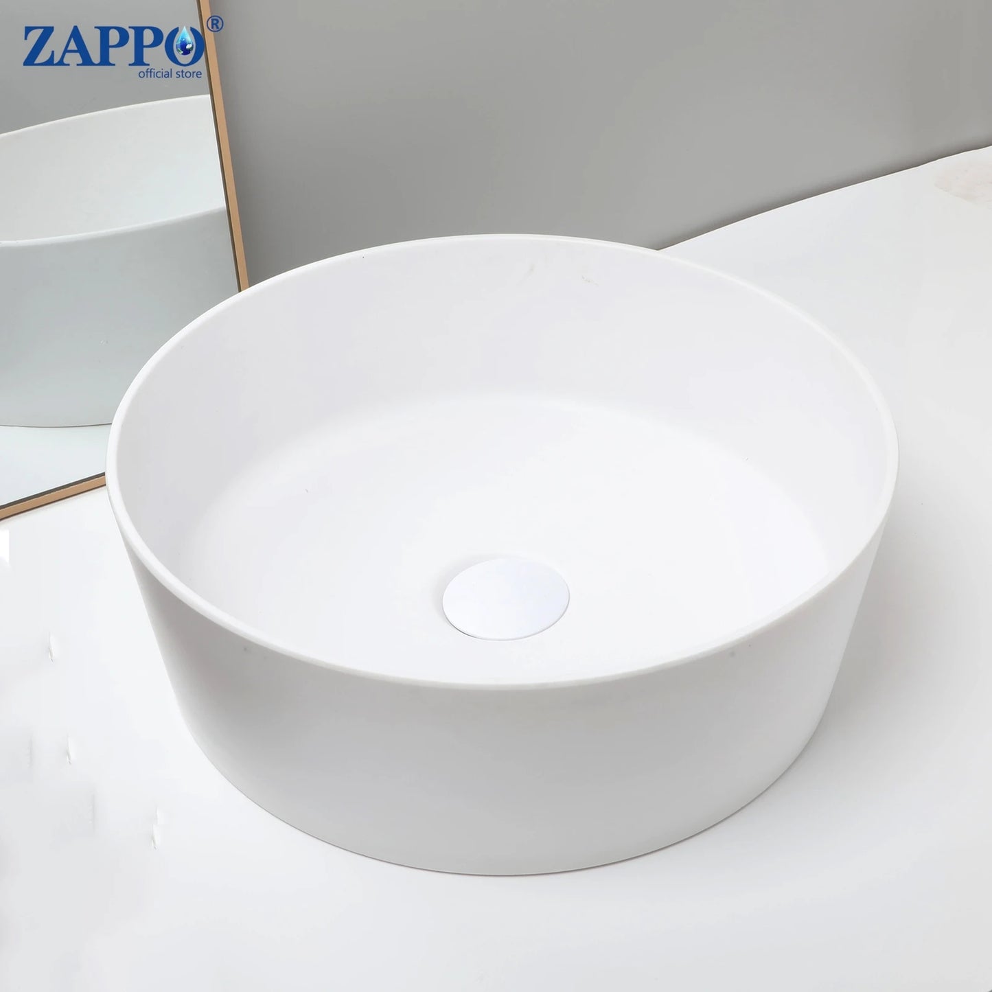 Torayvino Stone Resin Vessel Sink With Drain, Above-Counter Washbasin