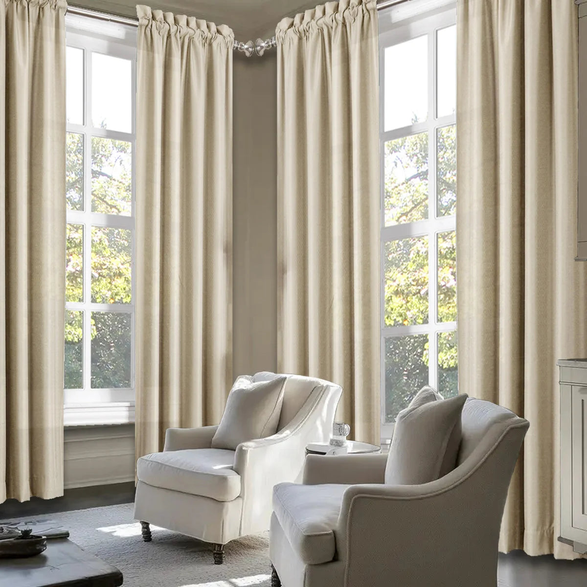SABALANICA Light Filtering Curtains 4 Piece Rod Pocket Set