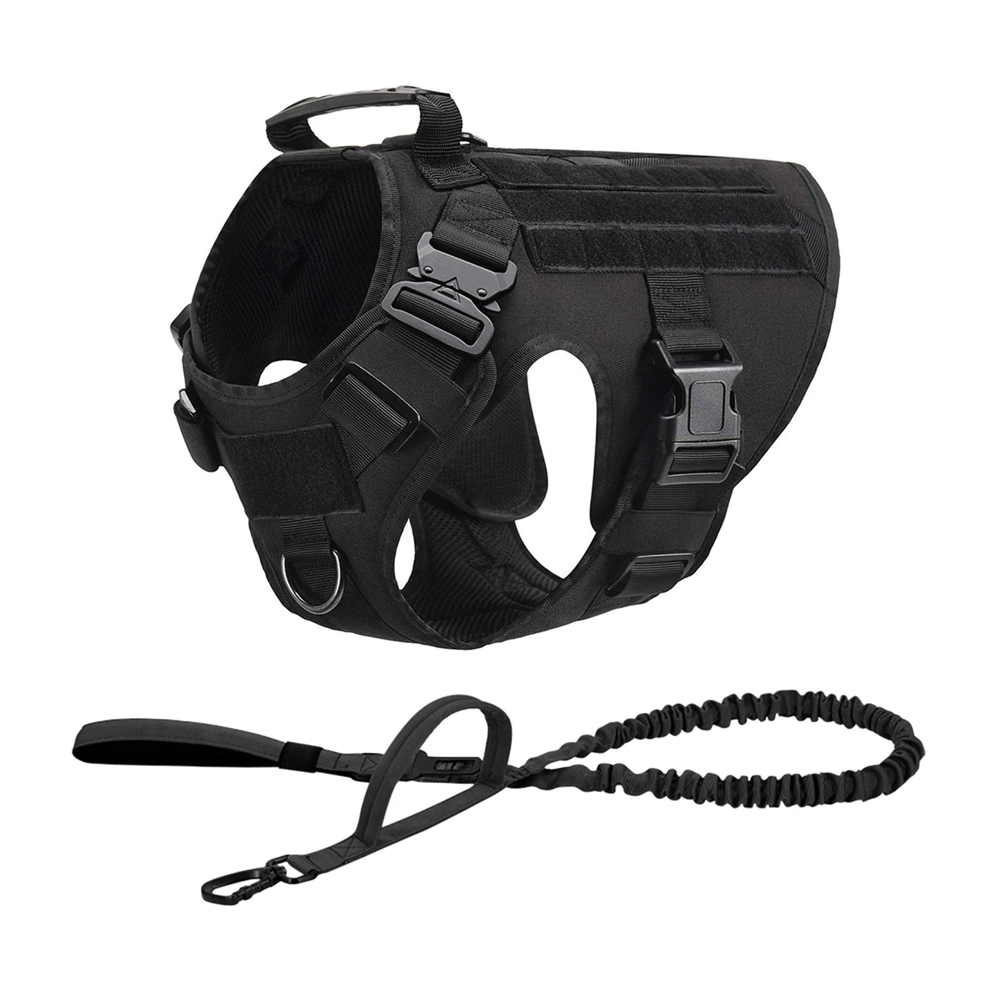 Nylon Tactical Dog Harness With MOLLE Pouches For Training