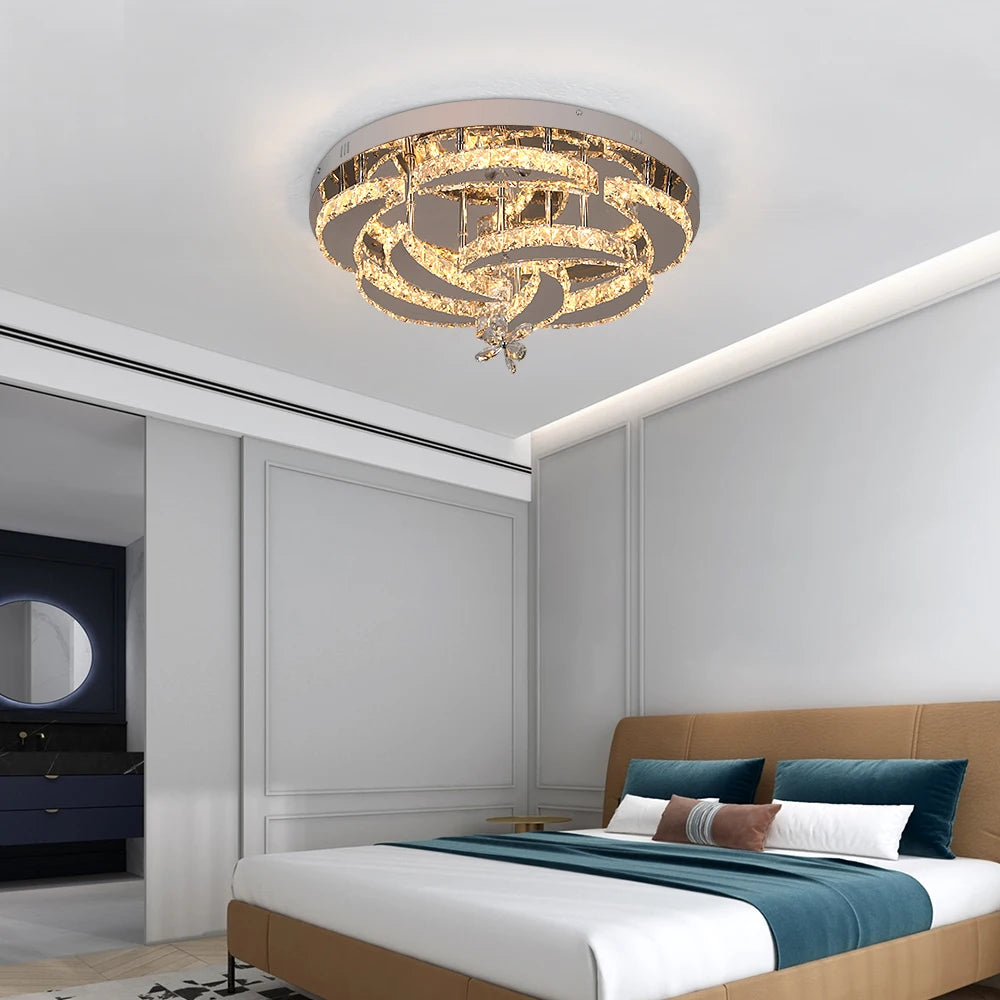 GreeLustr Crystal Ceiling Lamp Pendant Chandelier Living Room