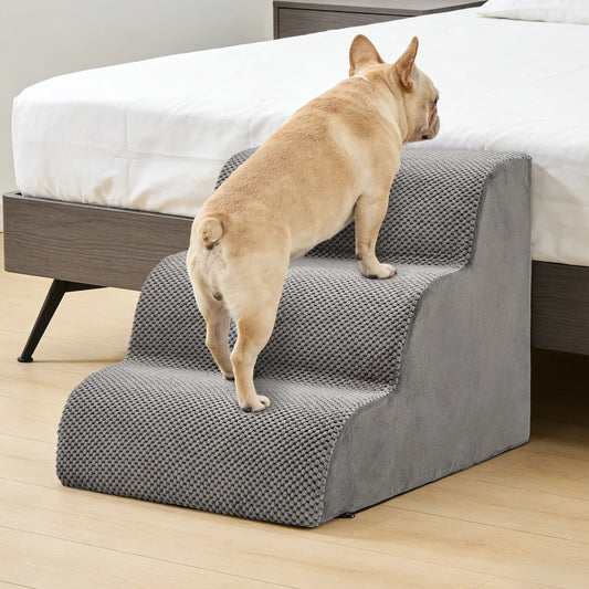 JHK 3-5 Step High-Density Foam Dog Stairs For Small Dogs