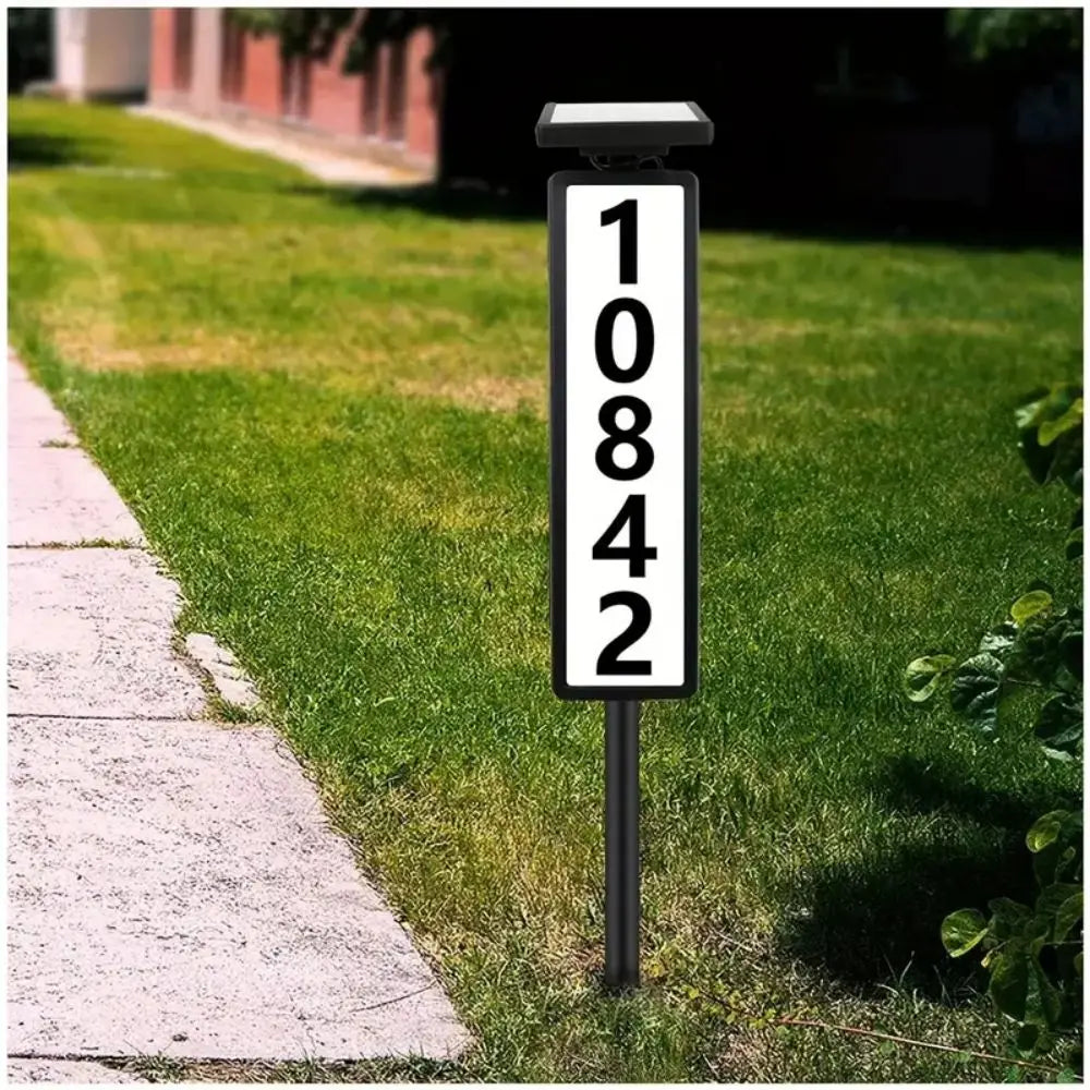 KEWEN Solar House Number Sign With Lighting Pole Mount