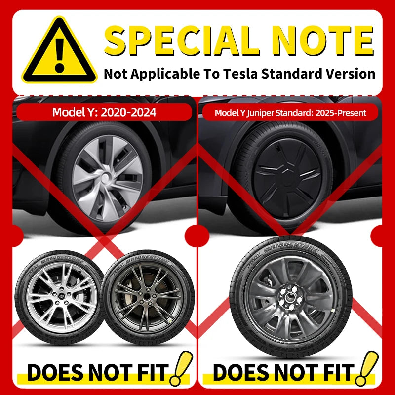 Tesla Model Y Turbine Style Hubcap Rim Covers 4 Pack