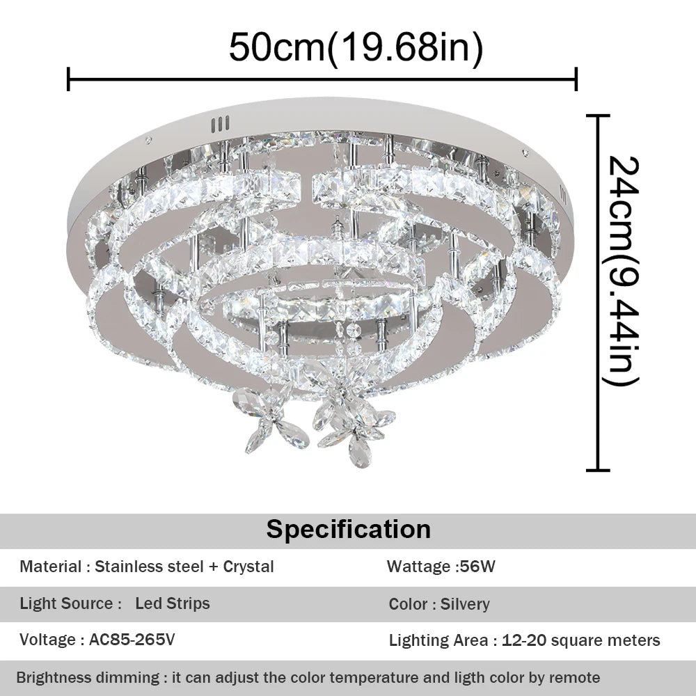 GreeLustr Crystal Ceiling Lamp Pendant Chandelier Living Room