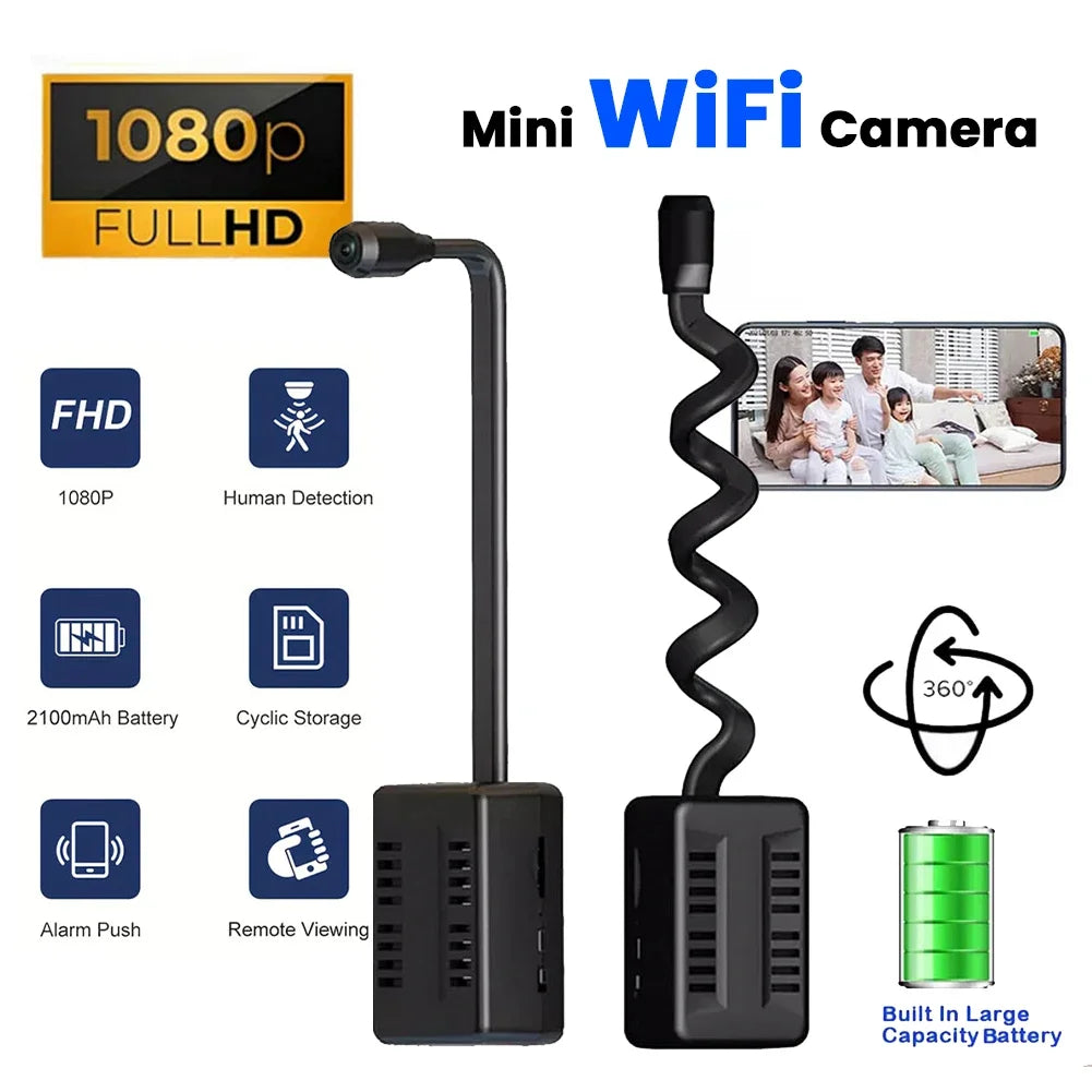Mini WiFi Surveillance Camera 1080P Nanny Cam With Motion Detection