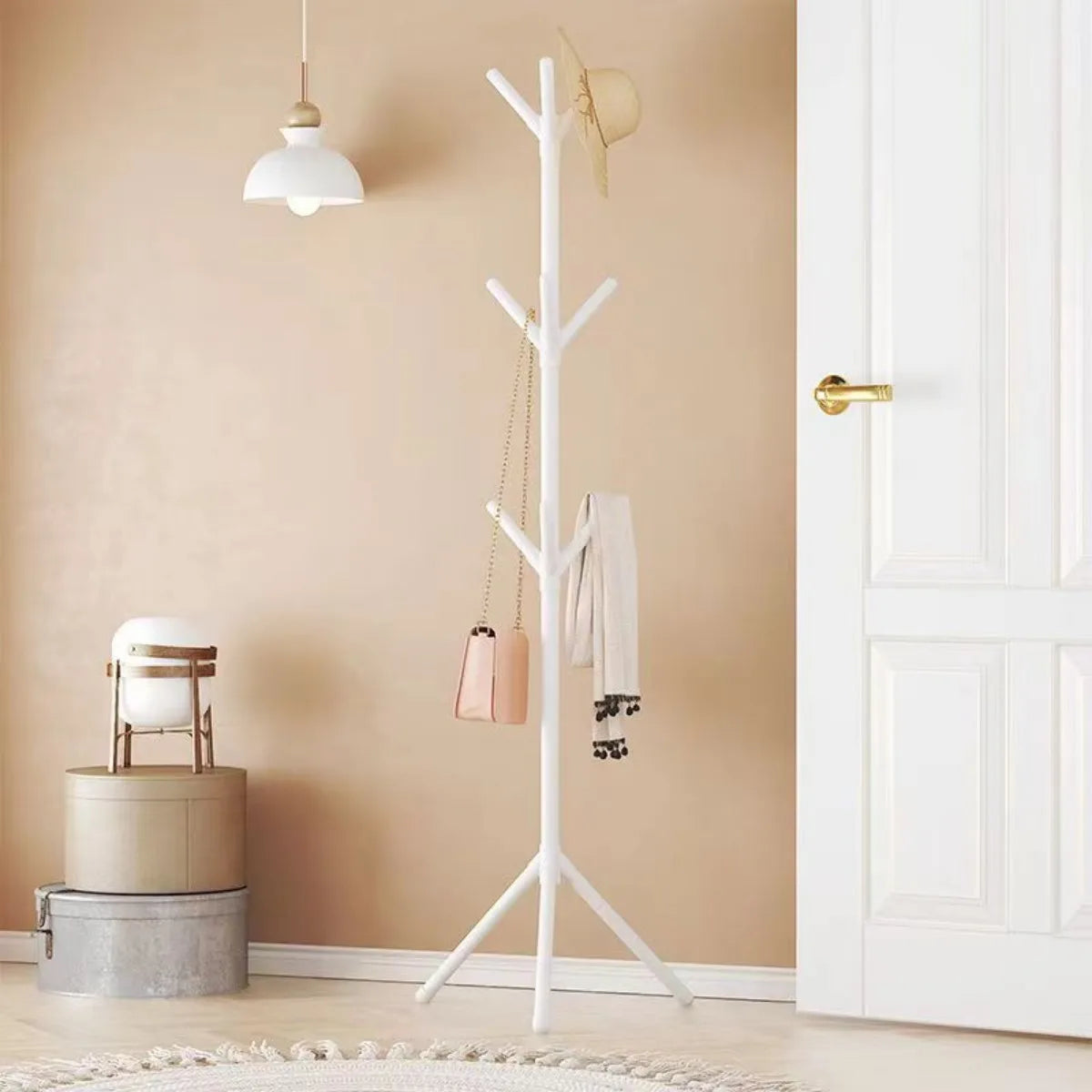 Vertical Floor To Ceiling Clothes Rack Coat Hanger Tree Design
