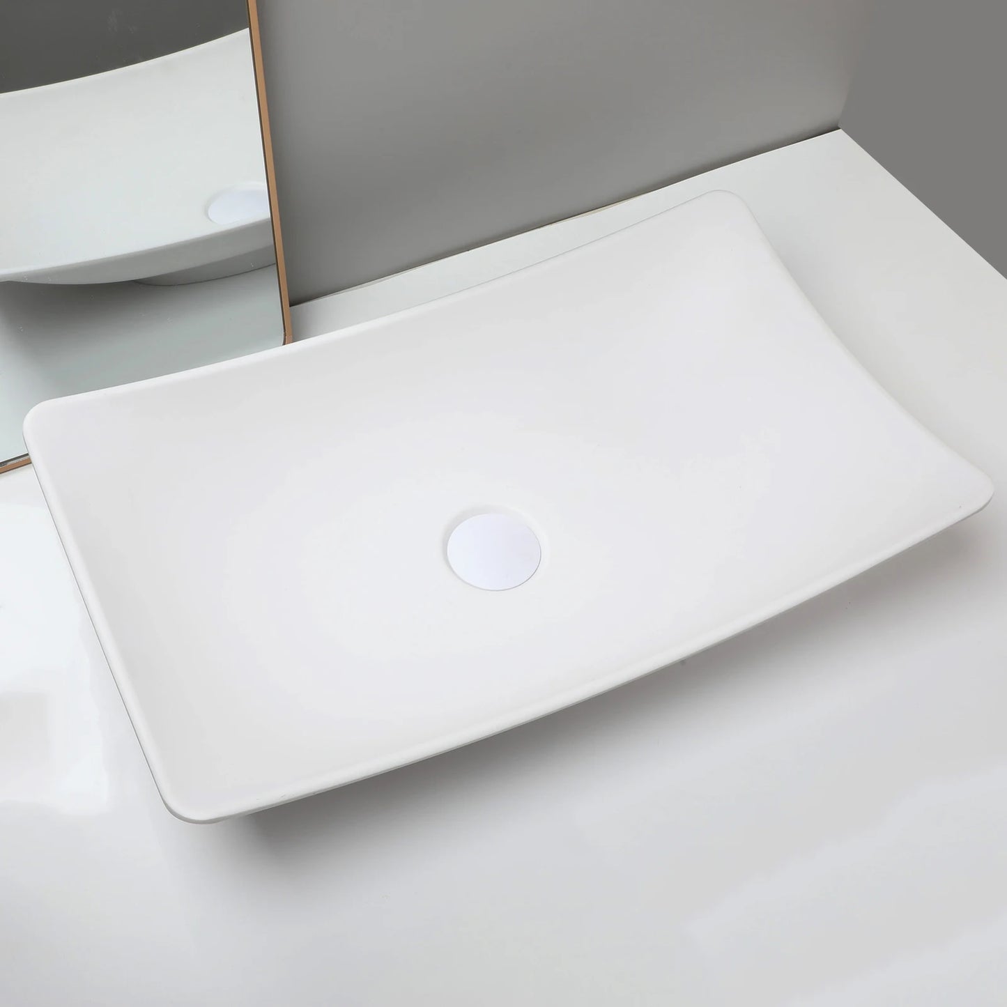 Torayvino Stone Resin Vessel Sink With Drain, Above-Counter Washbasin