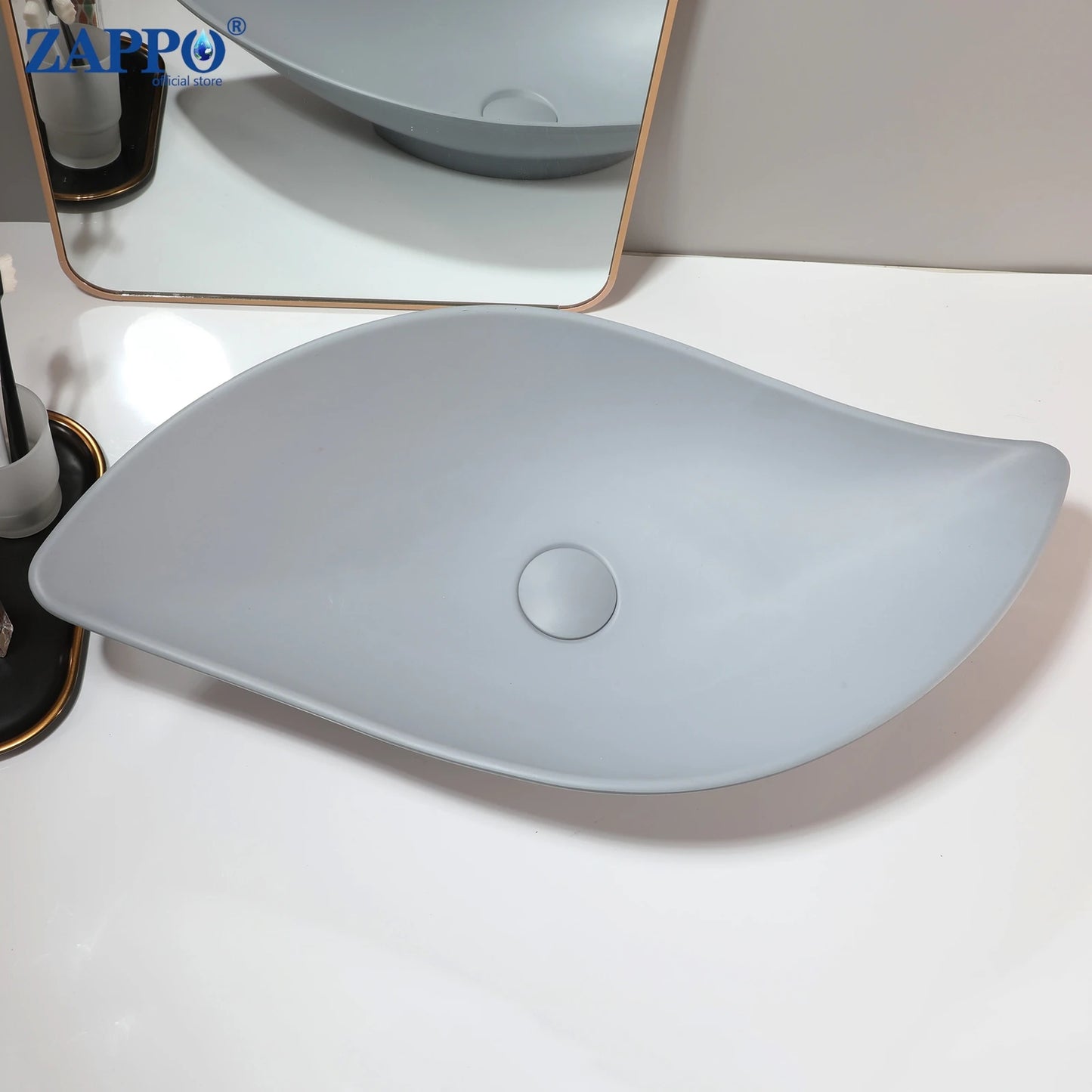 Torayvino Stone Resin Vessel Sink With Drain, Above-Counter Washbasin