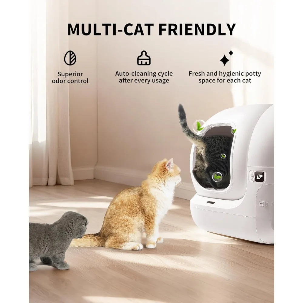Automatic Self Cleaning Cat Litter Box With App Control
