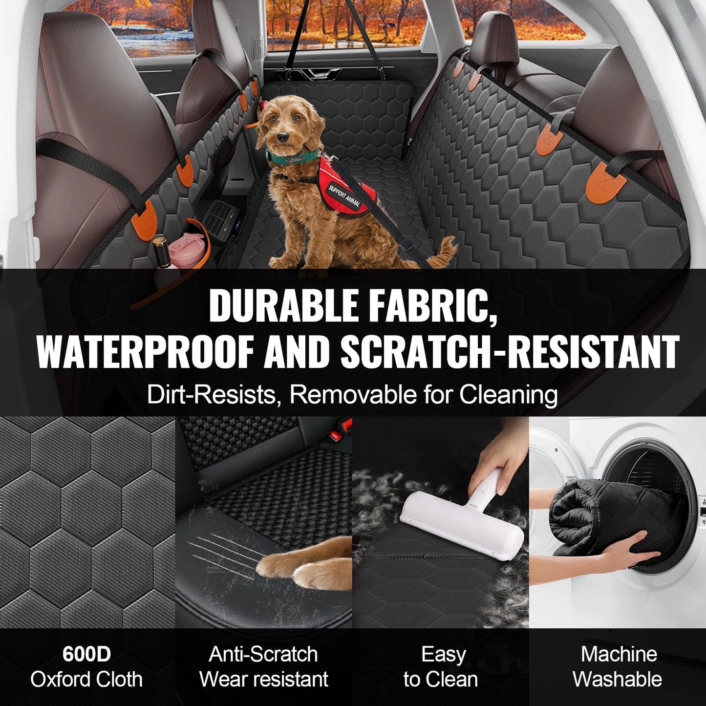 SucceBuy Back Seat Extender Dog Car Hammock With Mesh