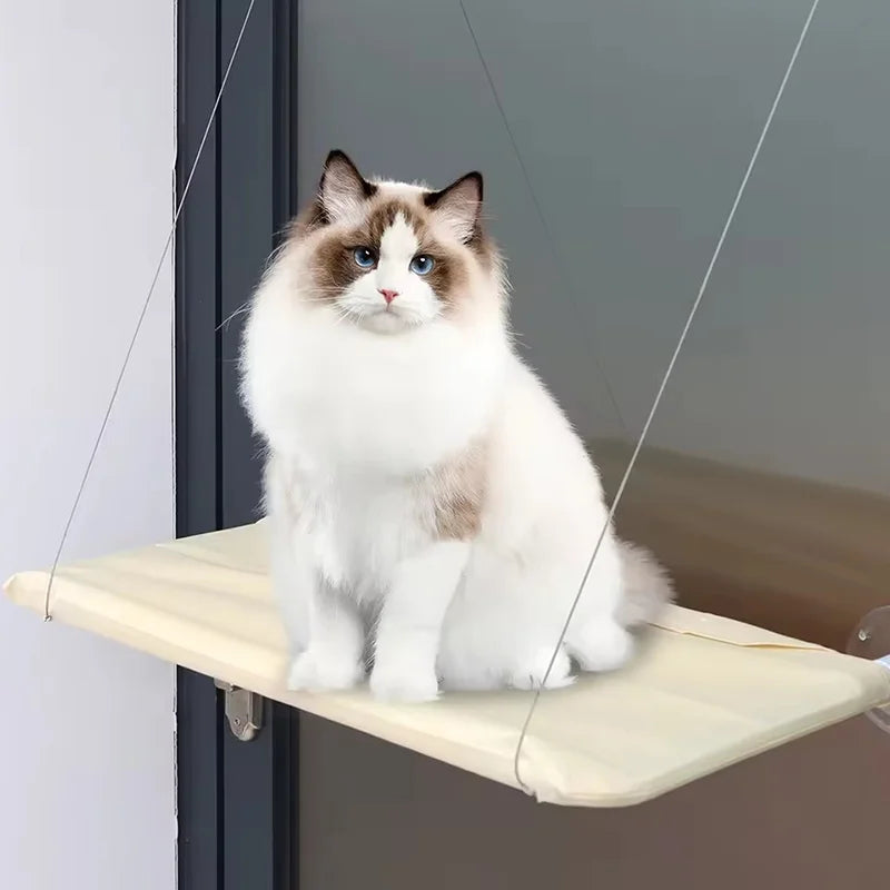 Ultra Soft Cat Window Hammock Bed With Secure Mounting Perch