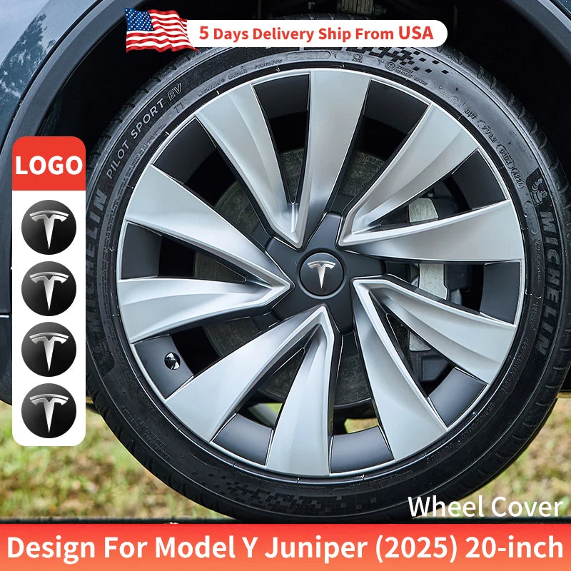 Tesla Model Y Turbine Style Hubcap Rim Covers 4 Pack