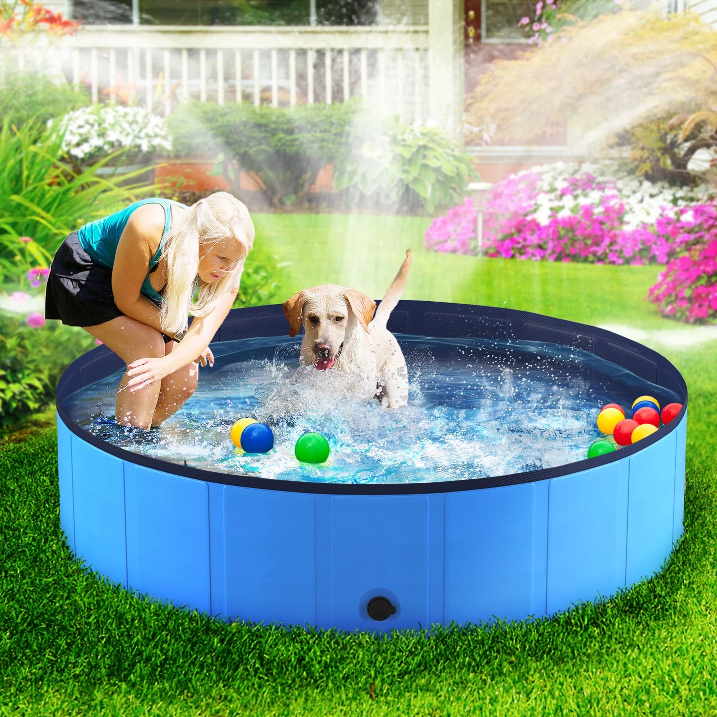 Portable Foldable Dog Pool Anti-Slip Pet Bath Tub For Pets