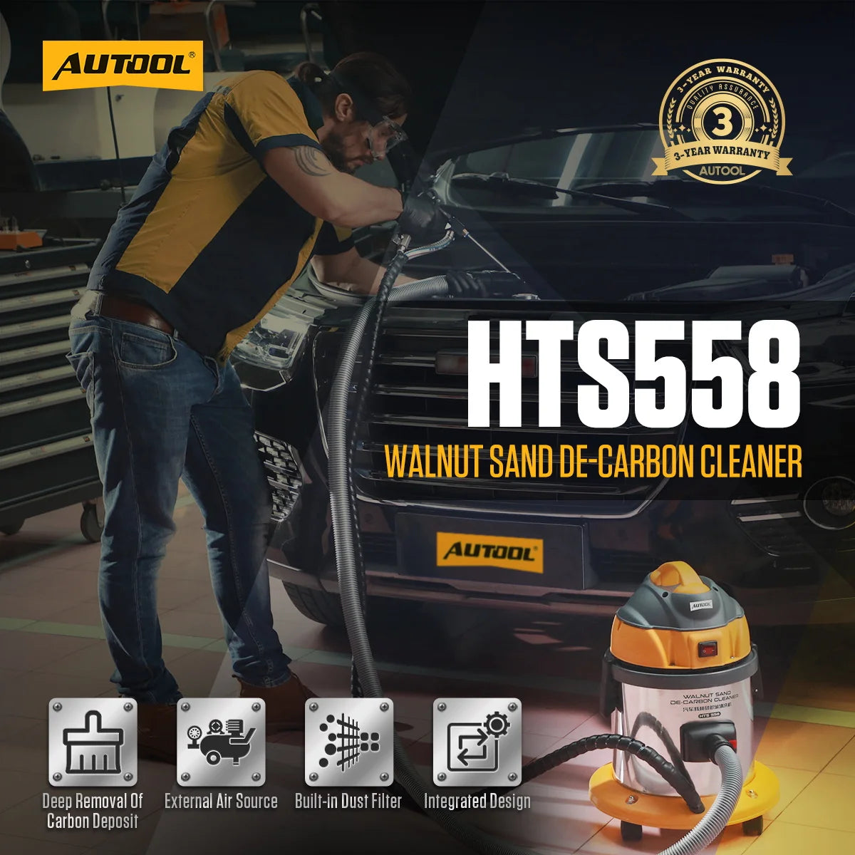 AUTOOL HTS558 Engine Carbon Deposition Cleaner Intake Valve Decarbonizer