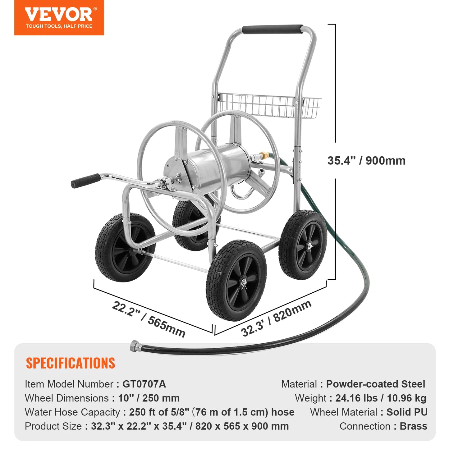 SucceBuy Hose Reel Cart Heavy Duty Garden Water System