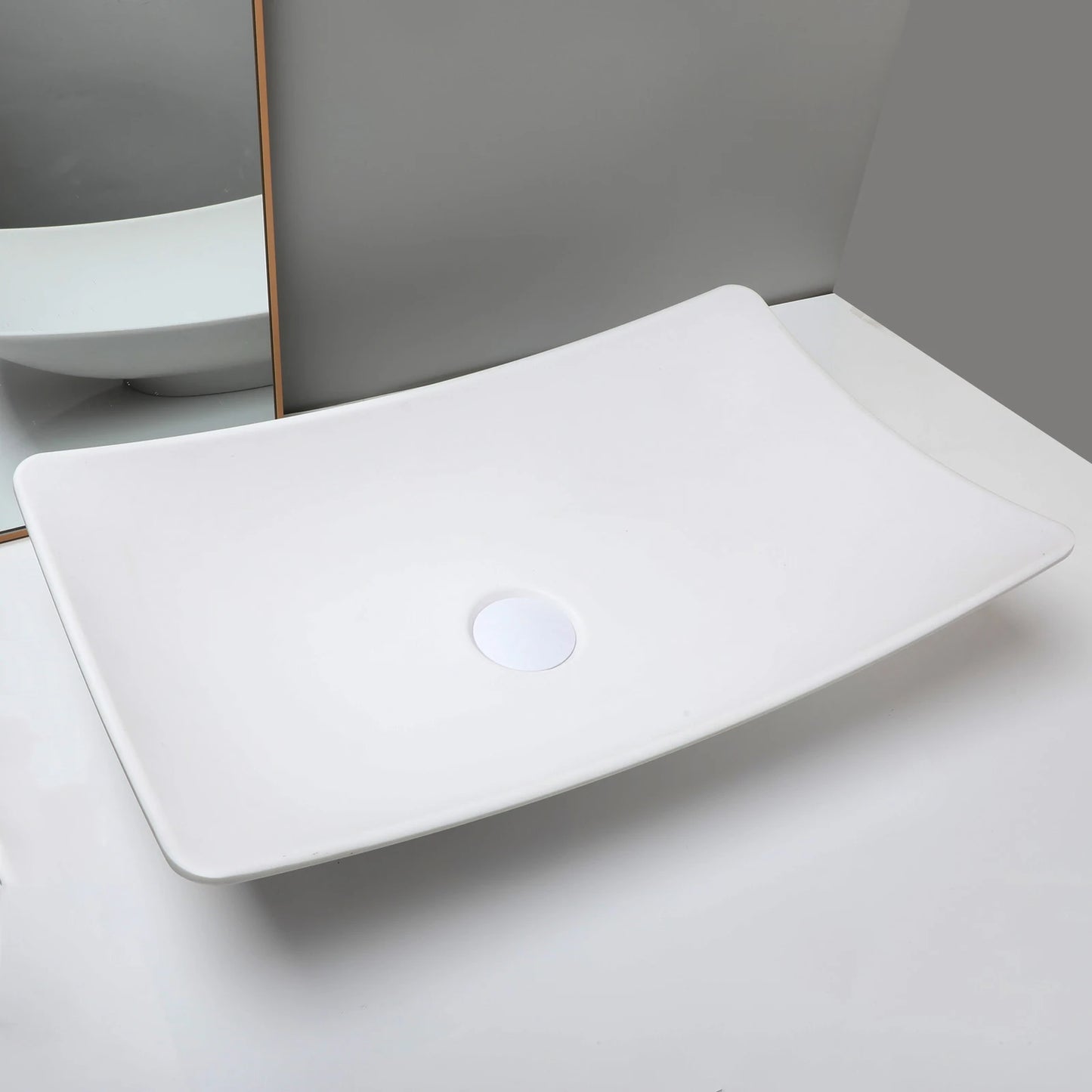 Torayvino Stone Resin Vessel Sink With Drain, Above-Counter Washbasin
