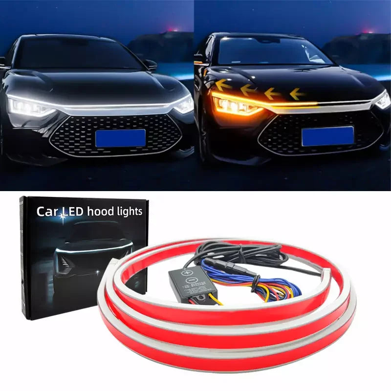 LED Car Hood Light Strip DRL Flexible Waterproof Decor