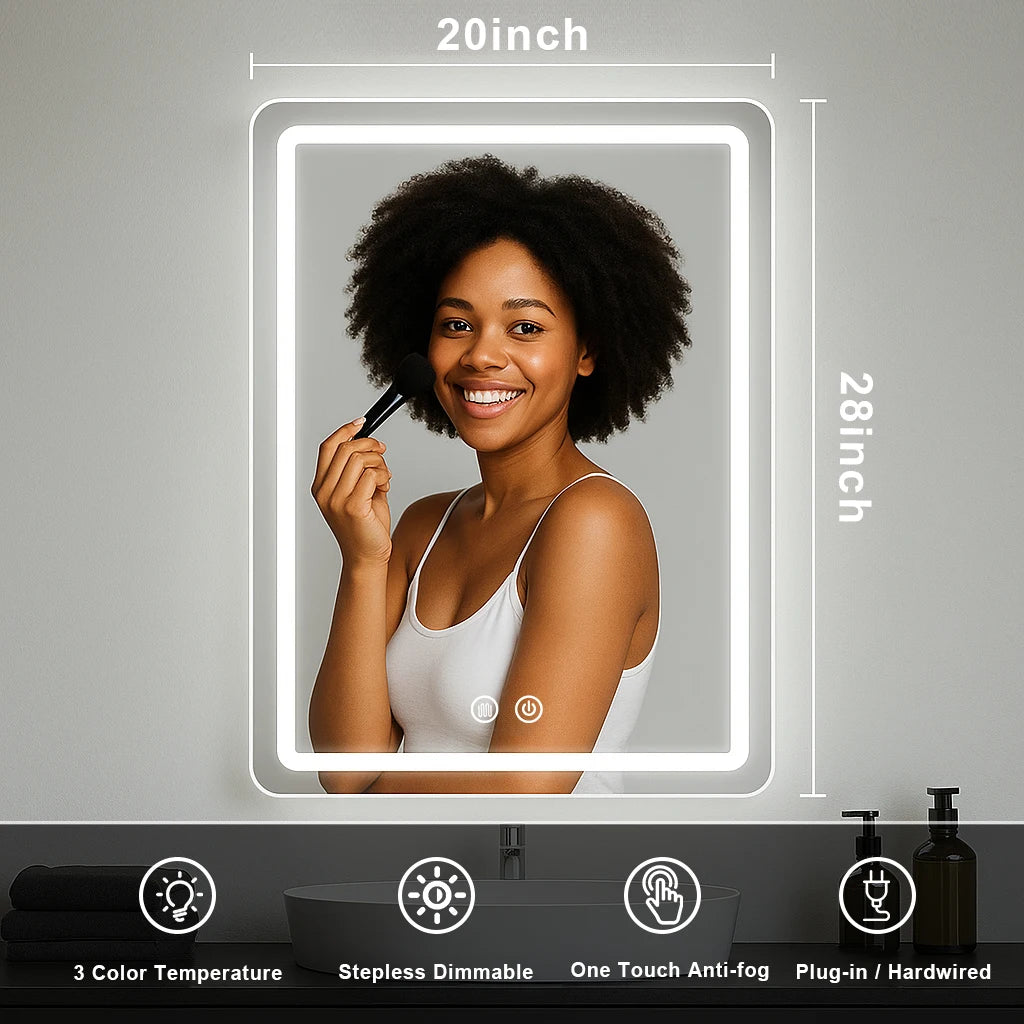 MYGIIVOVO LED Backlit Fogless Vanity Mirror With Demister