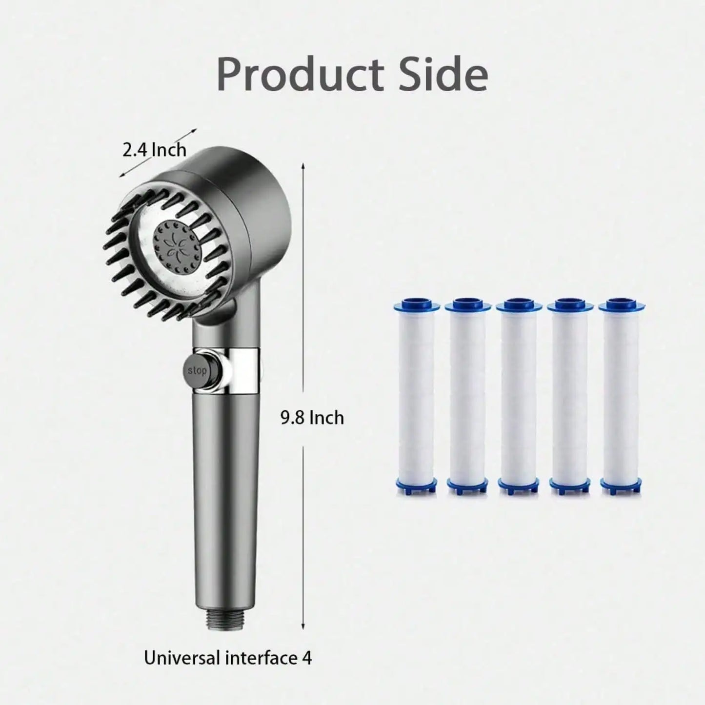 Filtered Shower Head Handheld High Pressure 4 Spray Modes