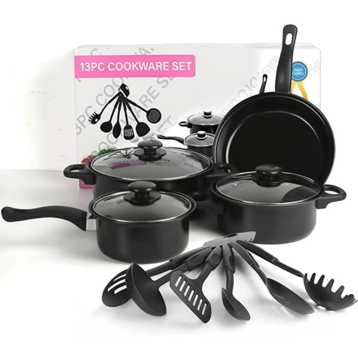 COBASPORT 13-Piece Non-Stick Cookware Set for Induction Cooking