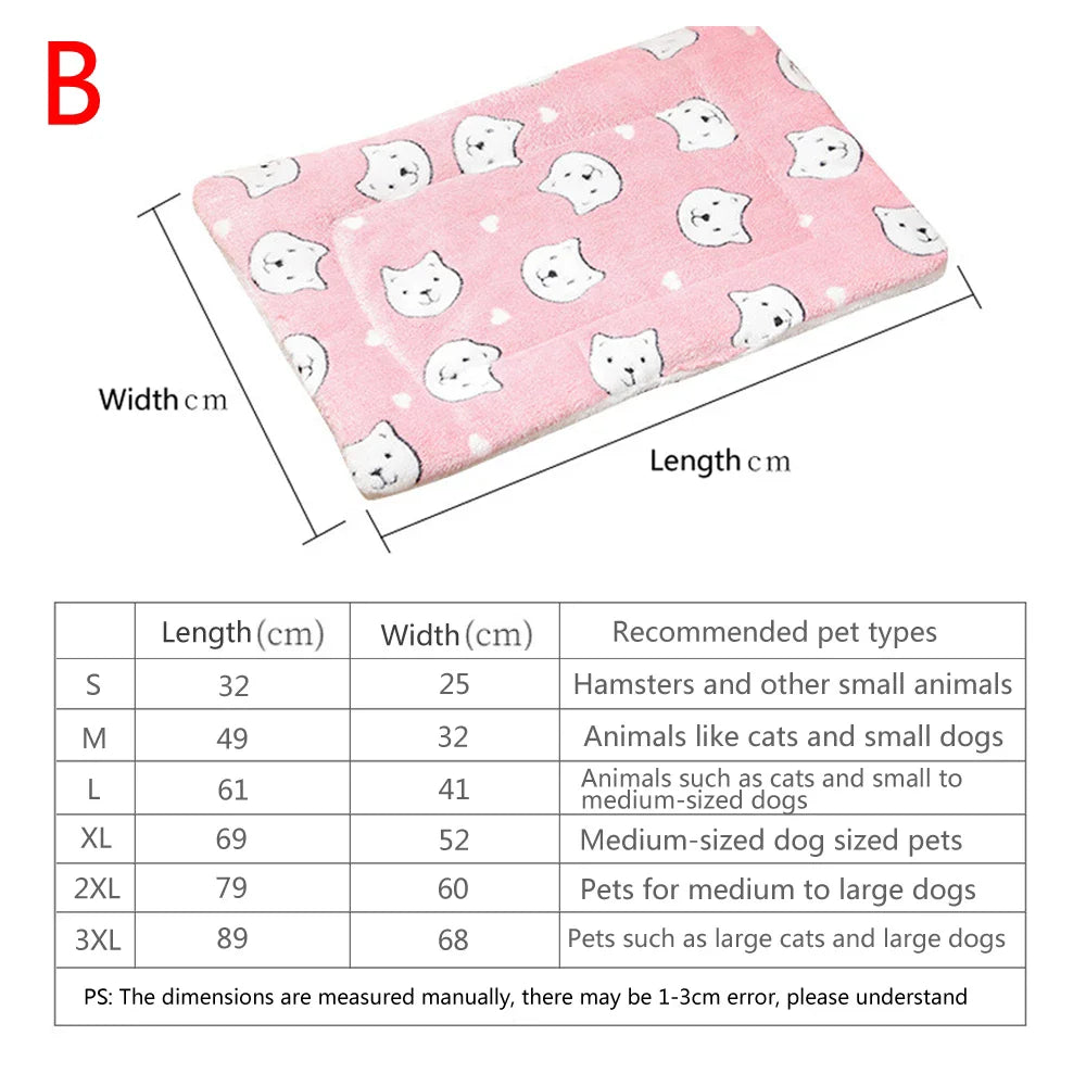 Flannel Pet Mat Bed For Dogs And Cats, Thick Comfort