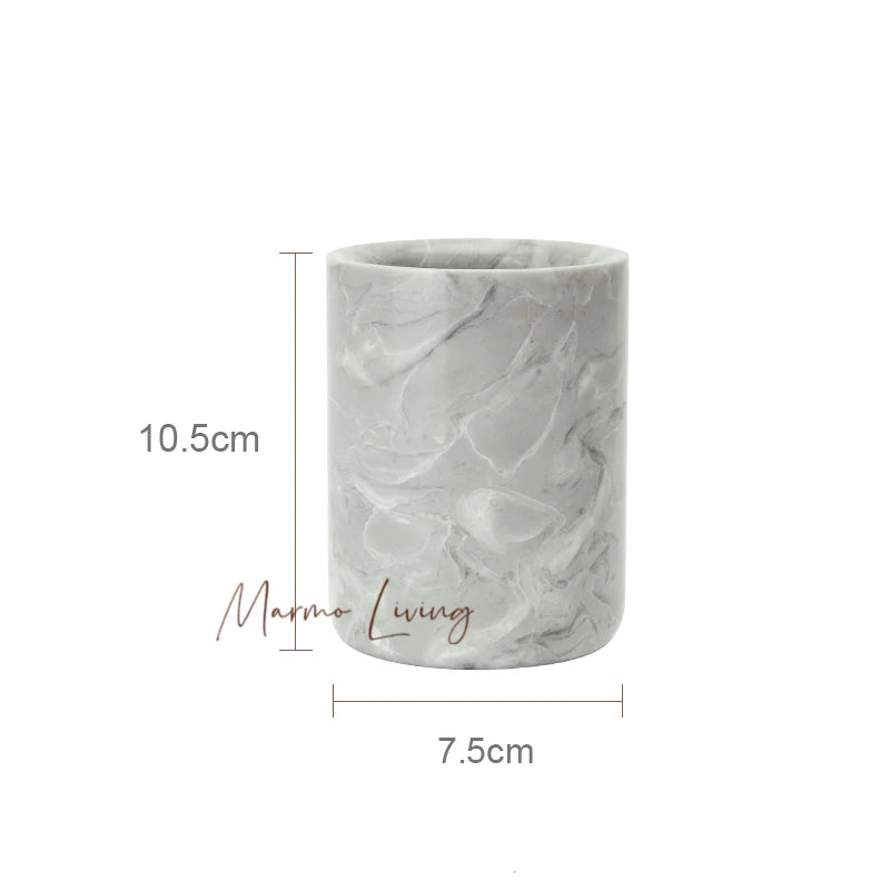 Pitaya Flower Natural Marble Bathroom Accessories Set With Soap Dispenser