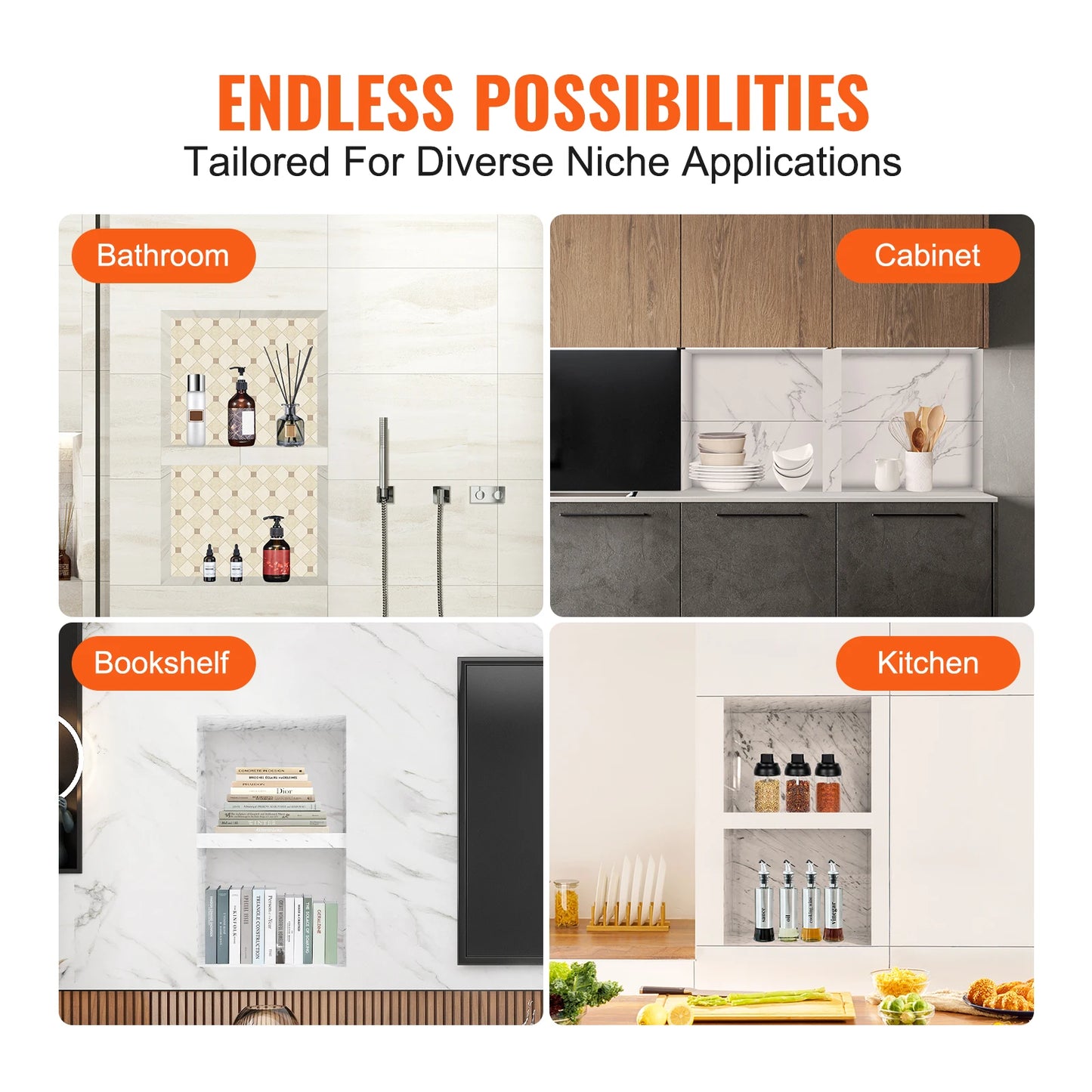 Shower Niche Organizer Dual Tier Recessed Shelf For Shower