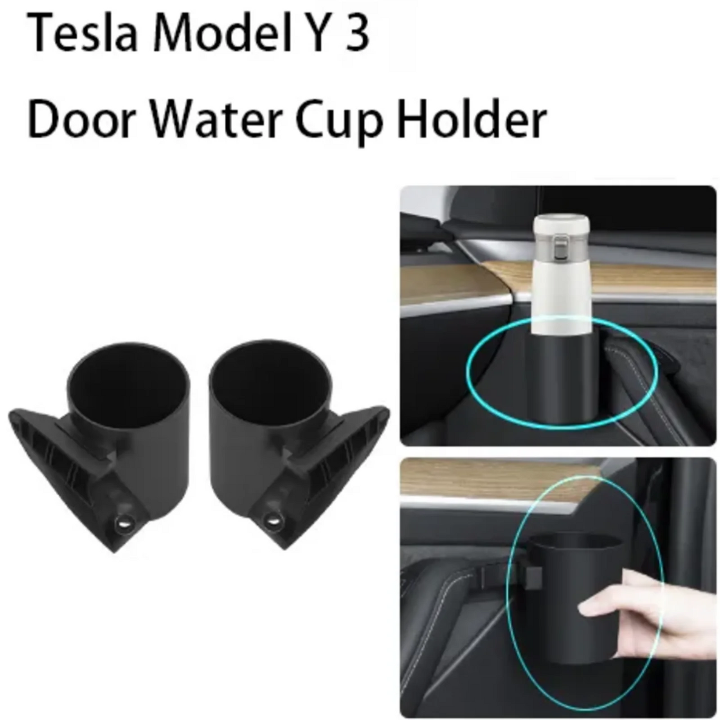 Tesla Model 3Y Door Cup Holder Pair For Cup Storage