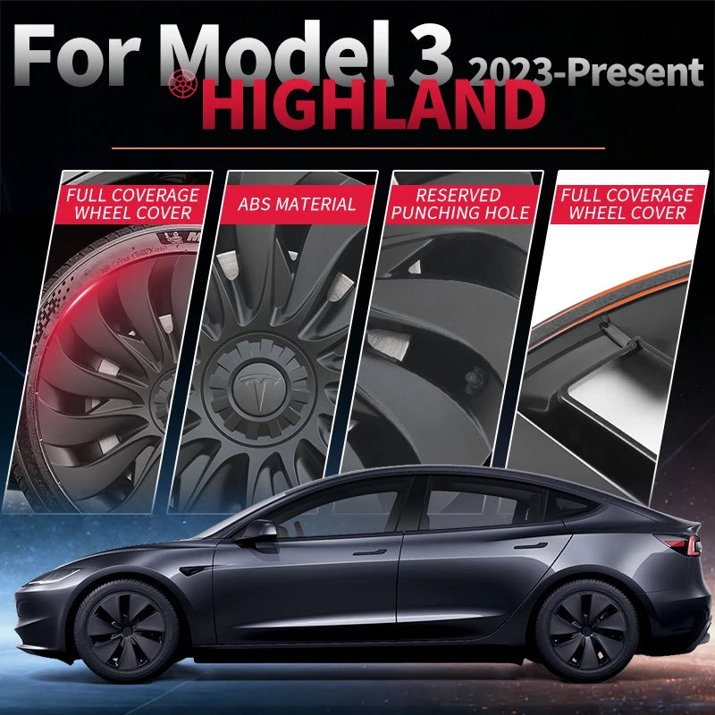 Tesla Wheel Cover Set for Model 3 Highland Hub Caps