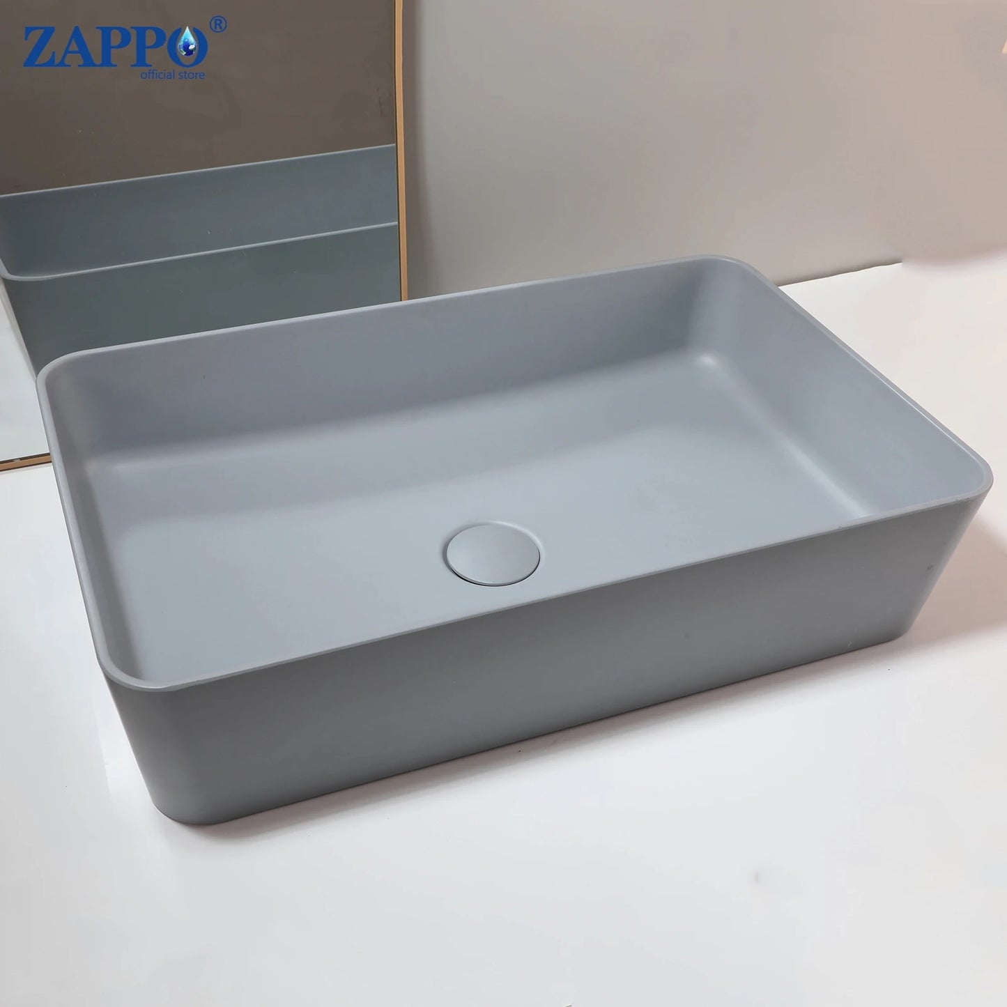 Torayvino Stone Resin Vessel Sink With Drain, Above-Counter Washbasin