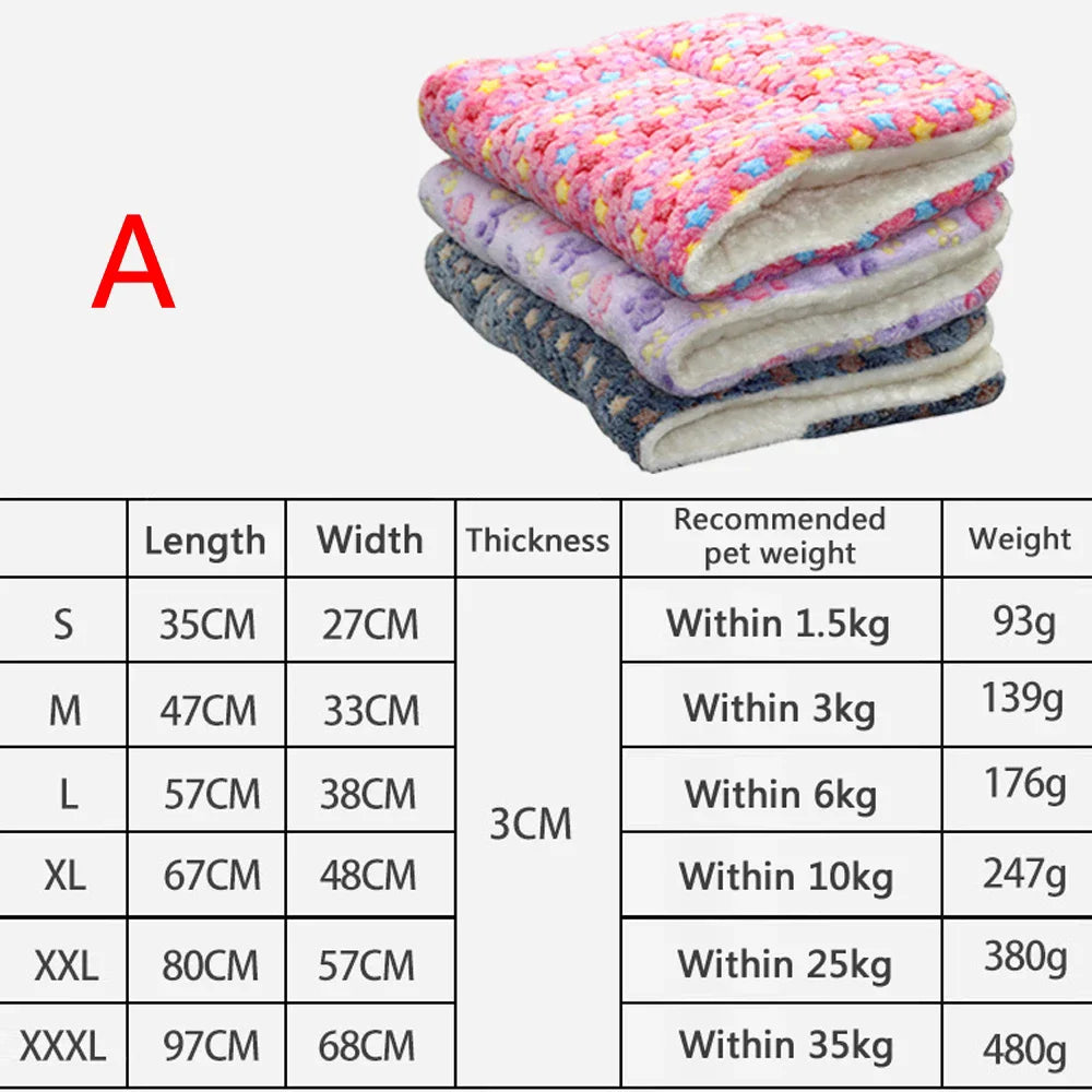 Flannel Pet Mat Bed For Dogs And Cats, Thick Comfort