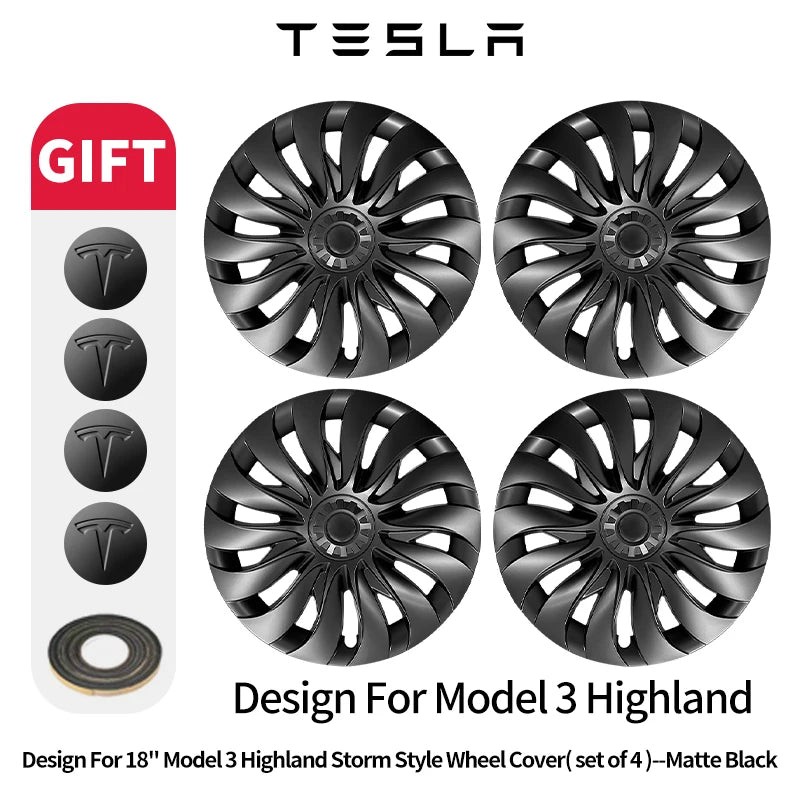 Tesla Wheel Cover Set for Model 3 Highland Hub Caps