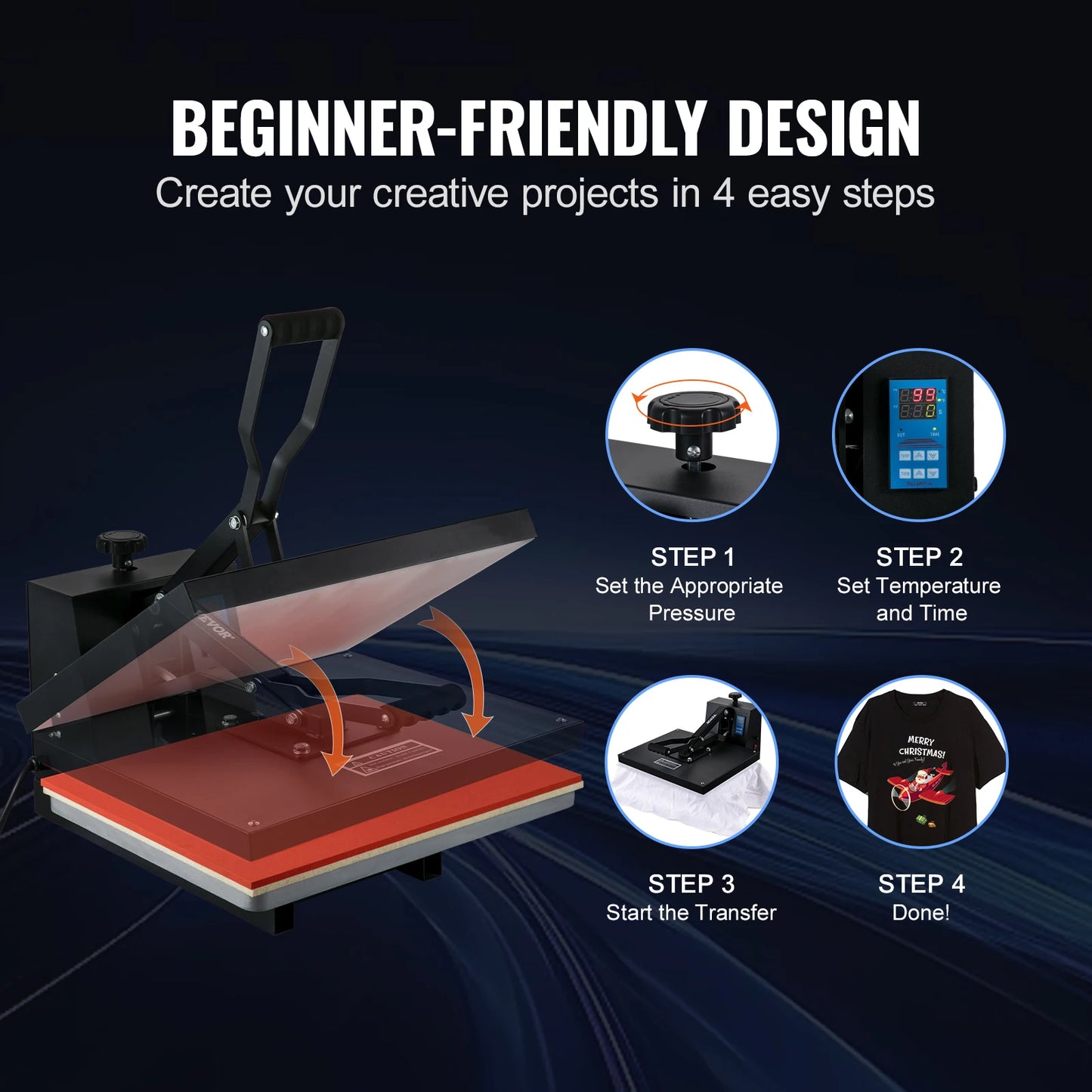Succebuy Heat Press Machine Clamshell for Sublimation Transfers